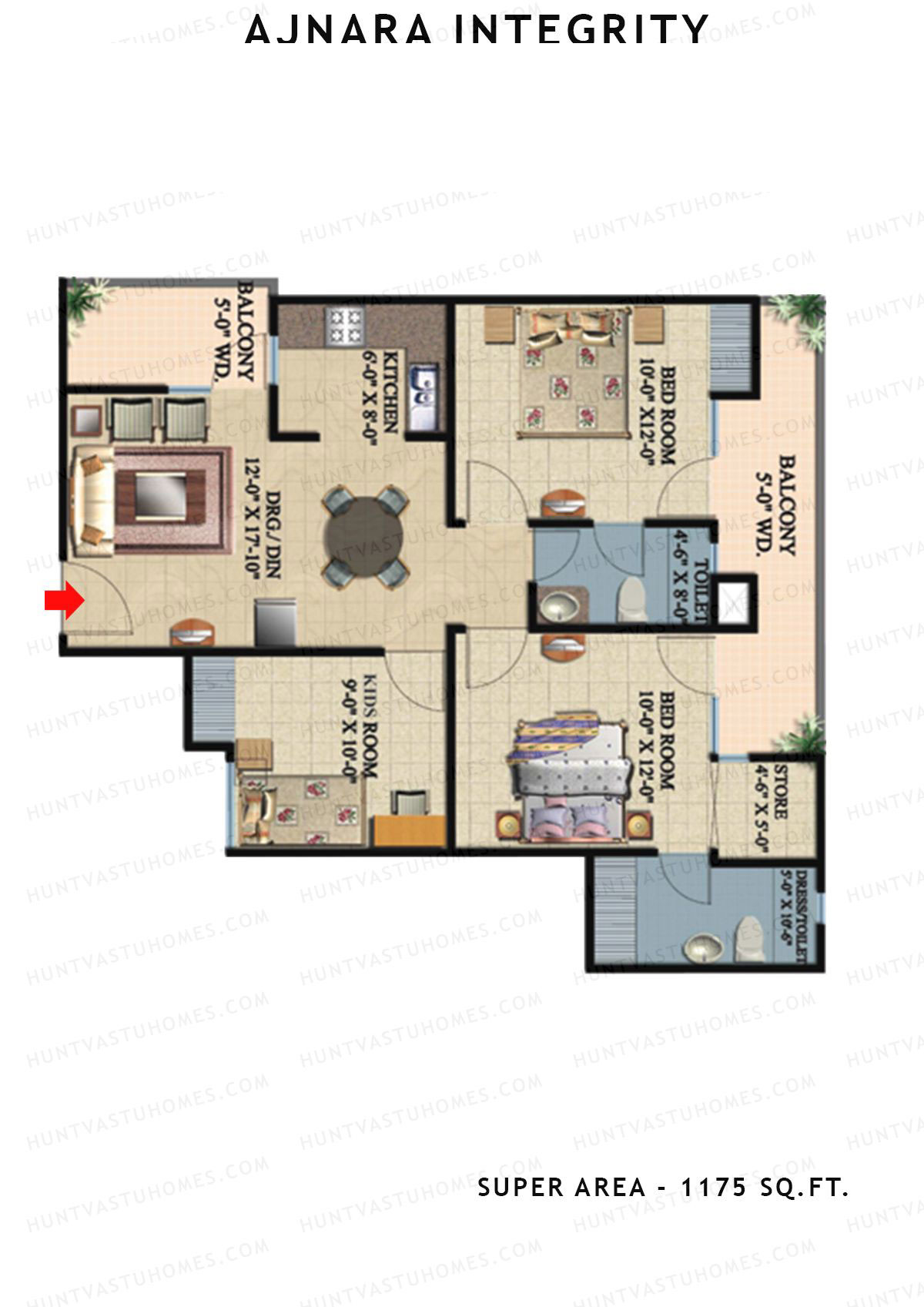 Ajnara Integrity Tower C Unit 7 Floor Plan