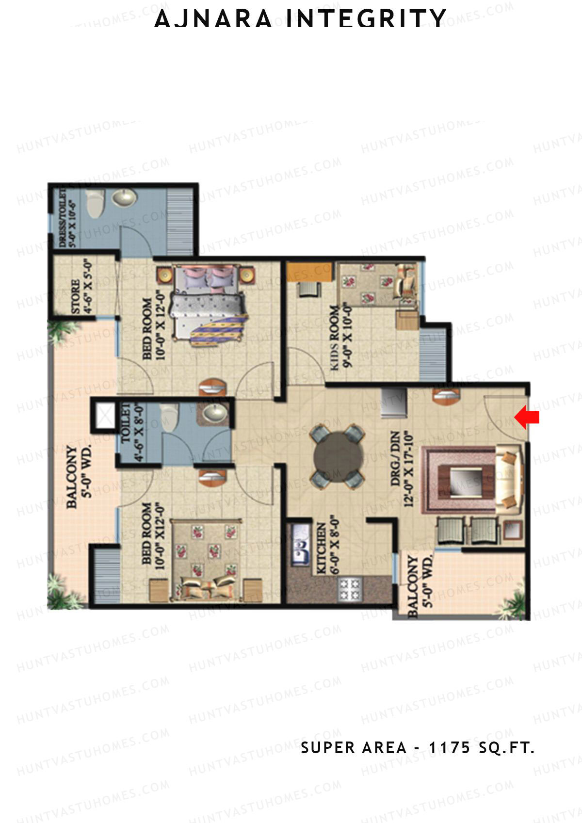 Ajnara Integrity Tower D Unit 1 Floor Plan