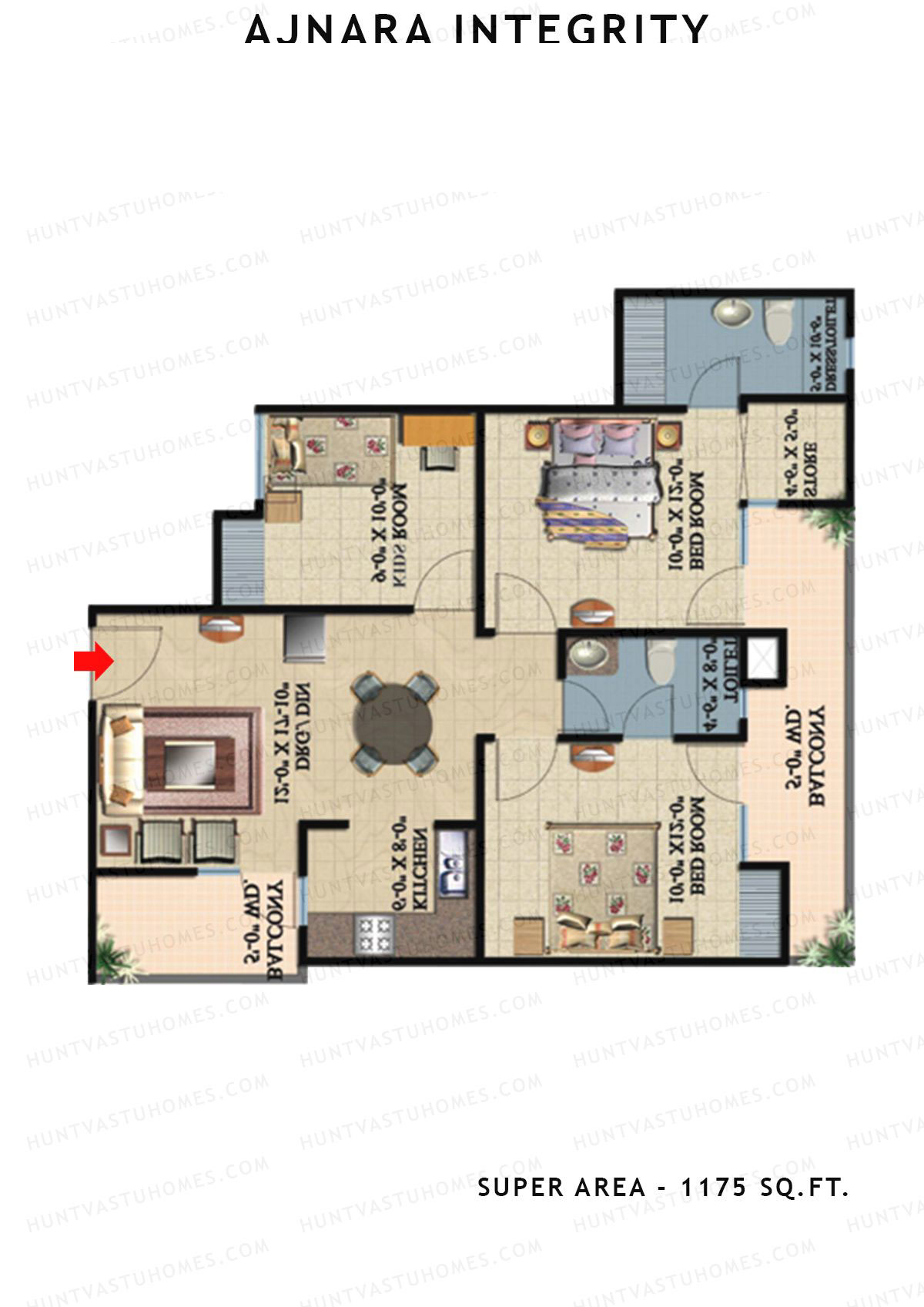 Ajnara Integrity Tower D Unit 12 Floor Plan
