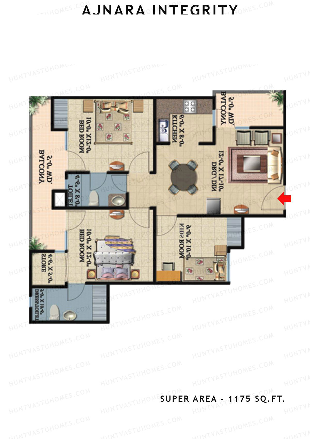 Ajnara Integrity Tower D Unit 6 Floor Plan