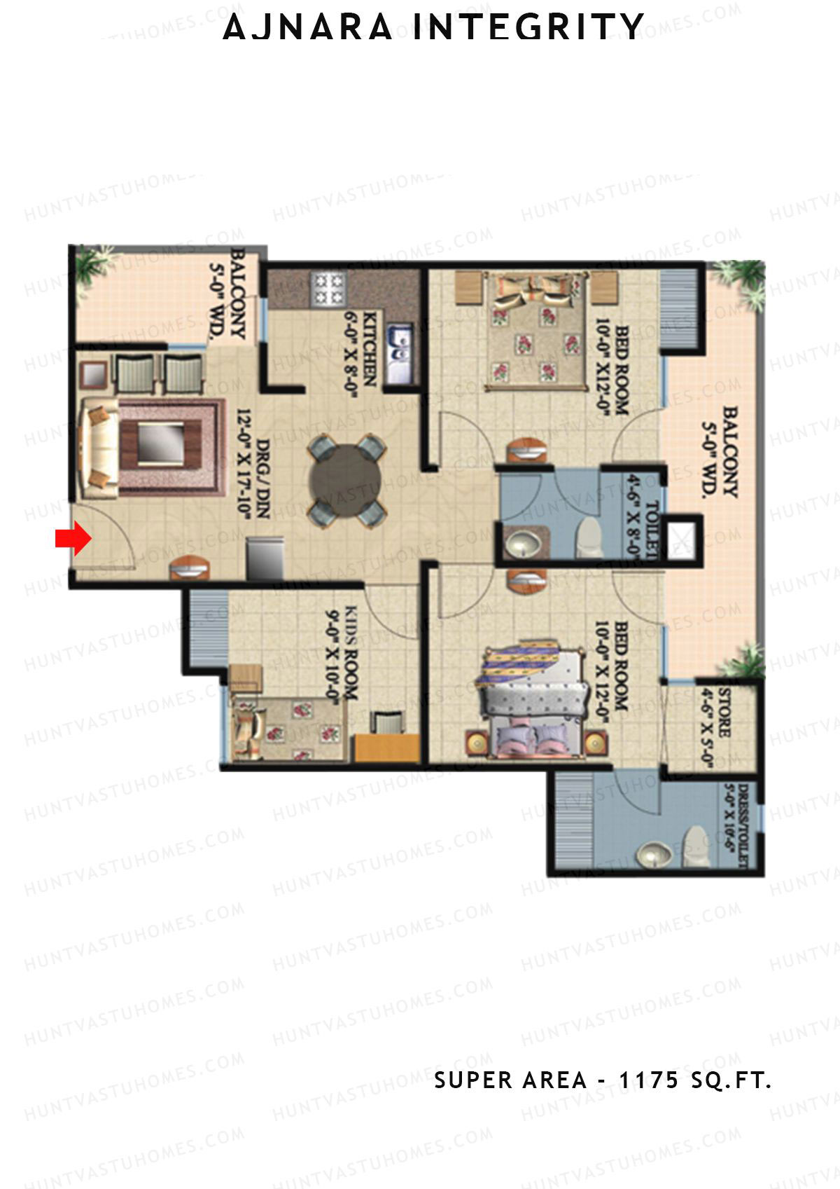 Ajnara Integrity Tower D Unit 7 Floor Plan