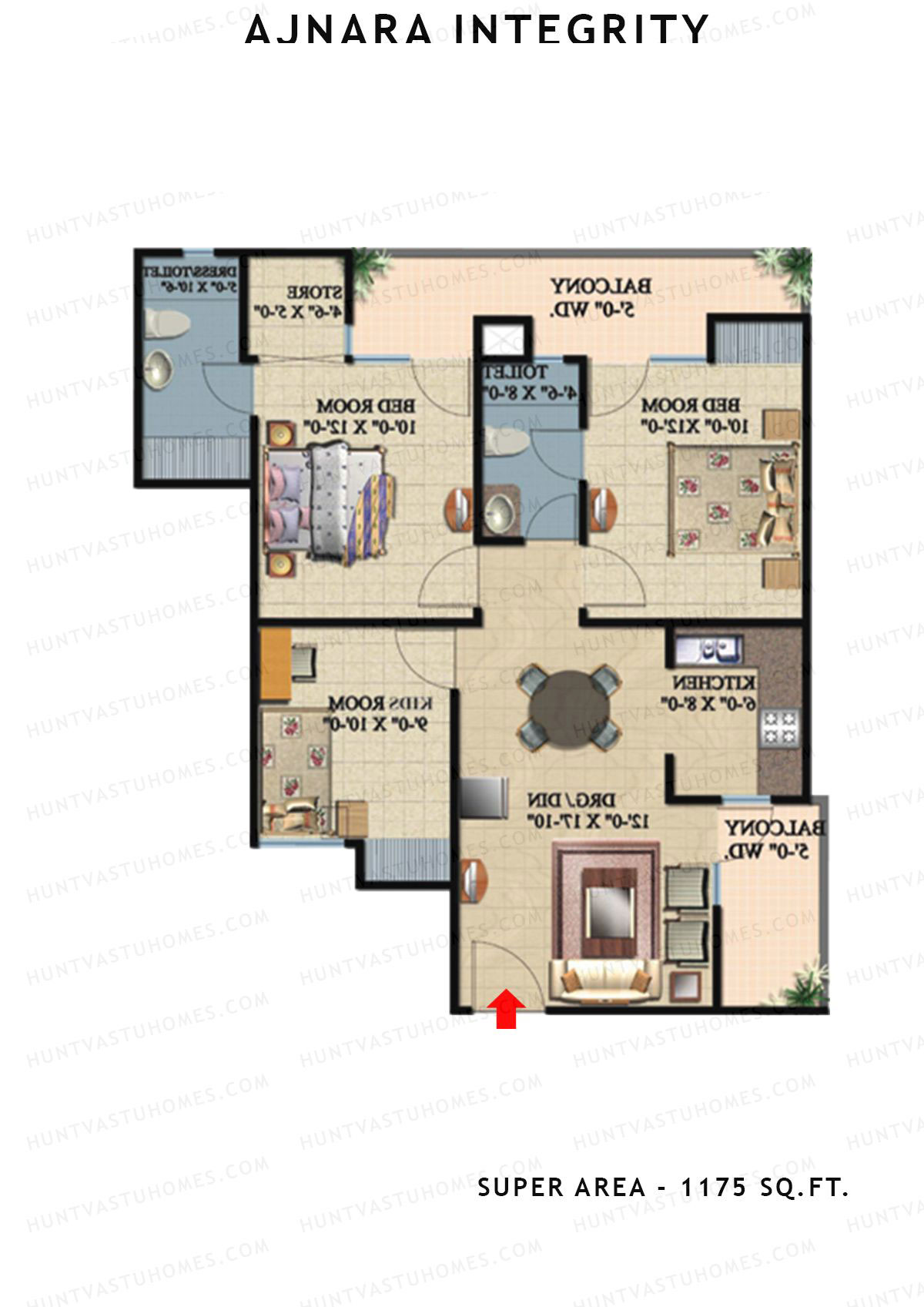 Ajnara Integrity Tower E Unit 12 Floor Plan