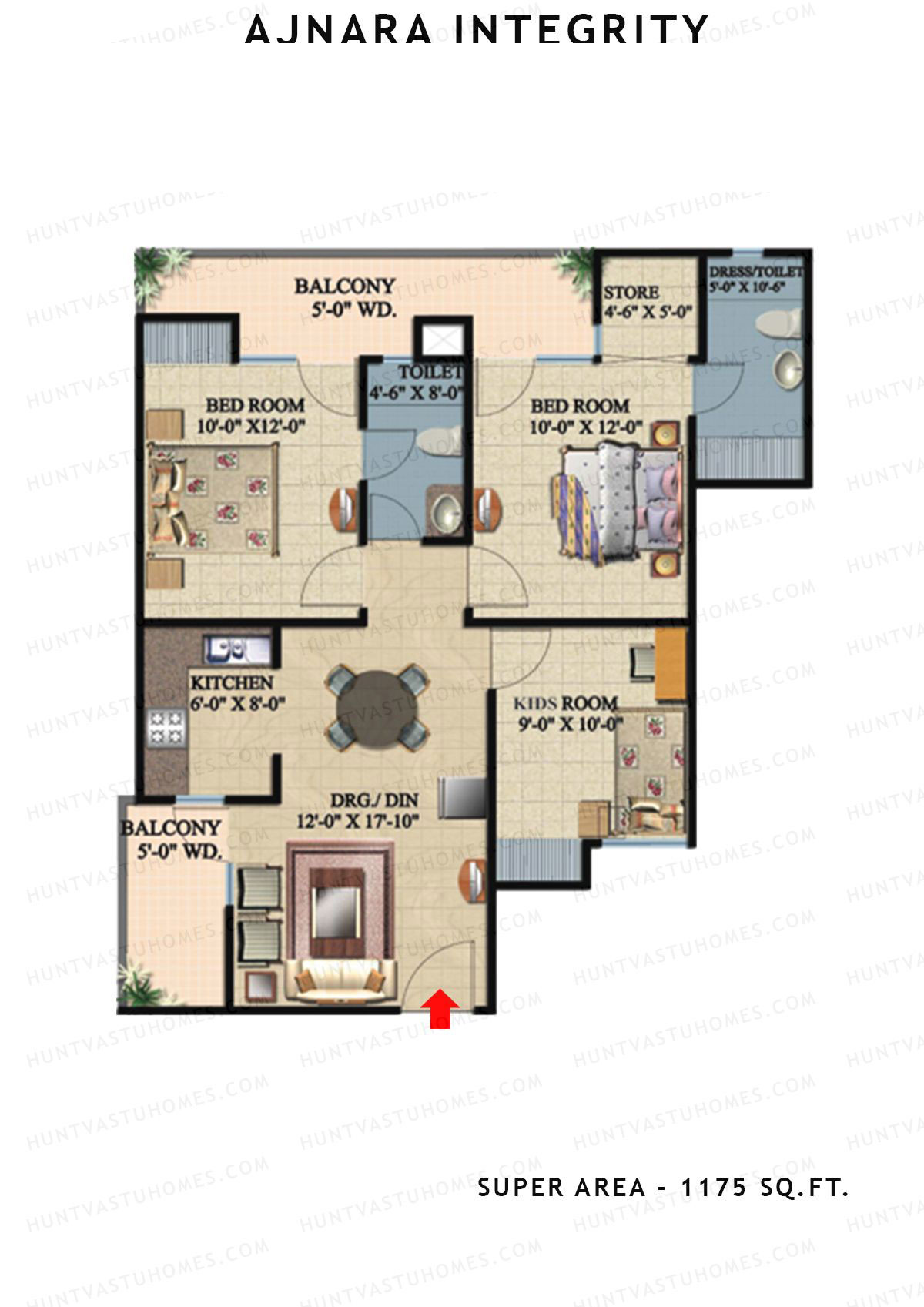 Ajnara Integrity Tower G Unit 5 Floor Plan