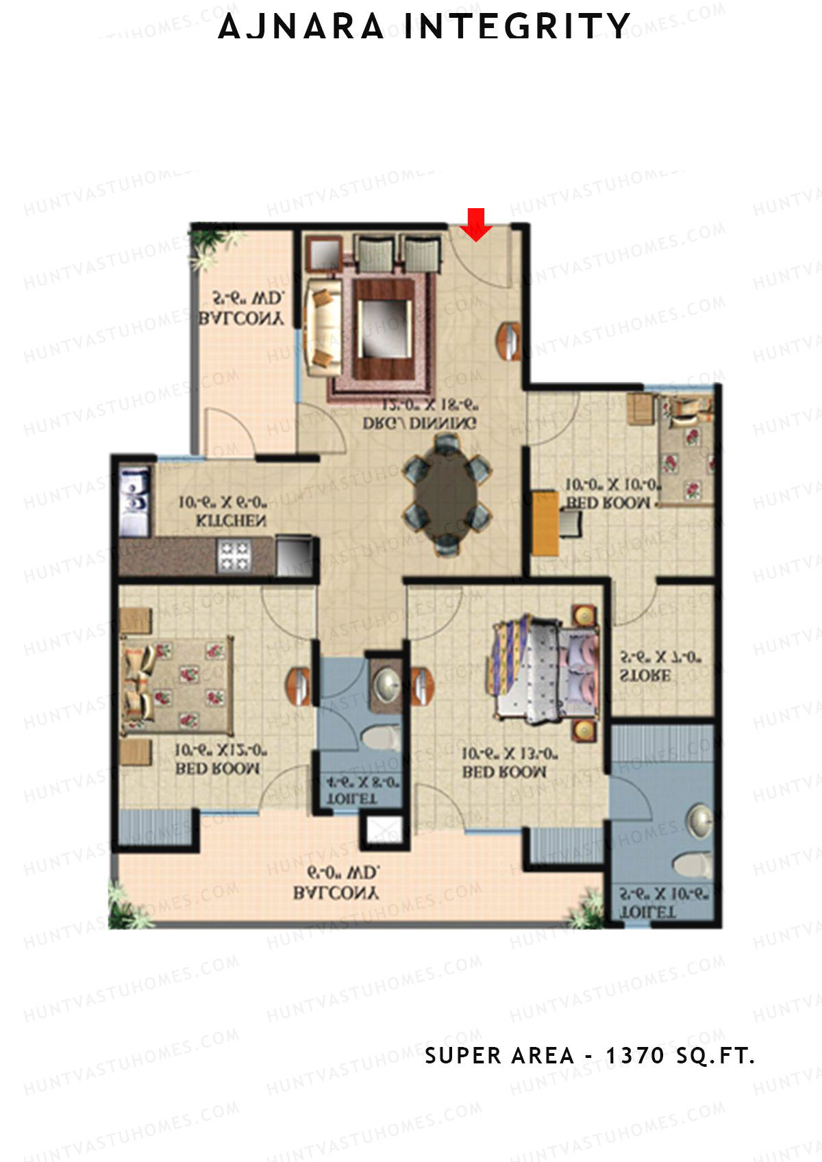 Ajnara Integrity Tower H Unit 4 Floor Plan