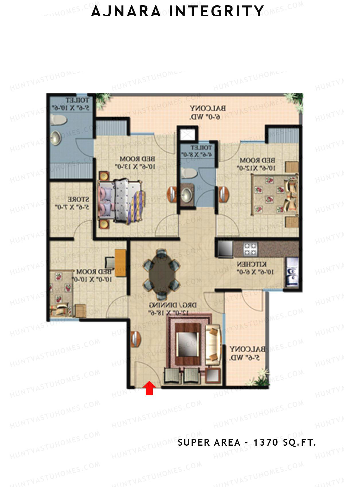 Ajnara Integrity Tower H Unit 8 Floor Plan