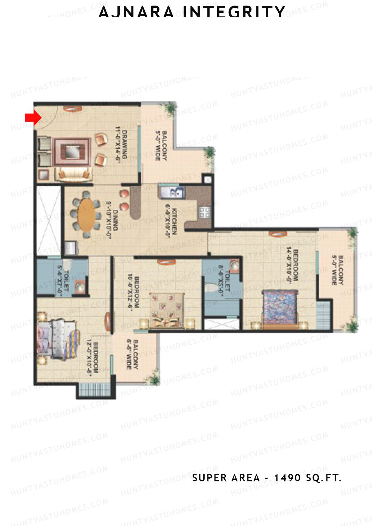 Ajnara Integrity Tower I Unit 4A Floor Plan