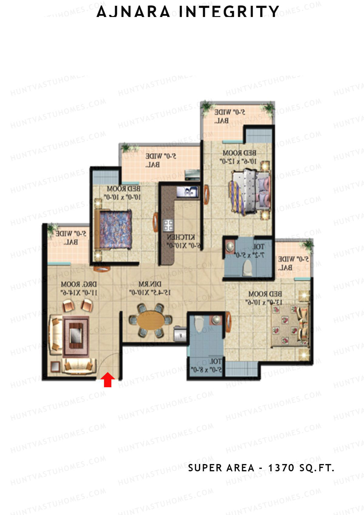 Ajnara Integrity Tower K Unit 6 Floor Plan
