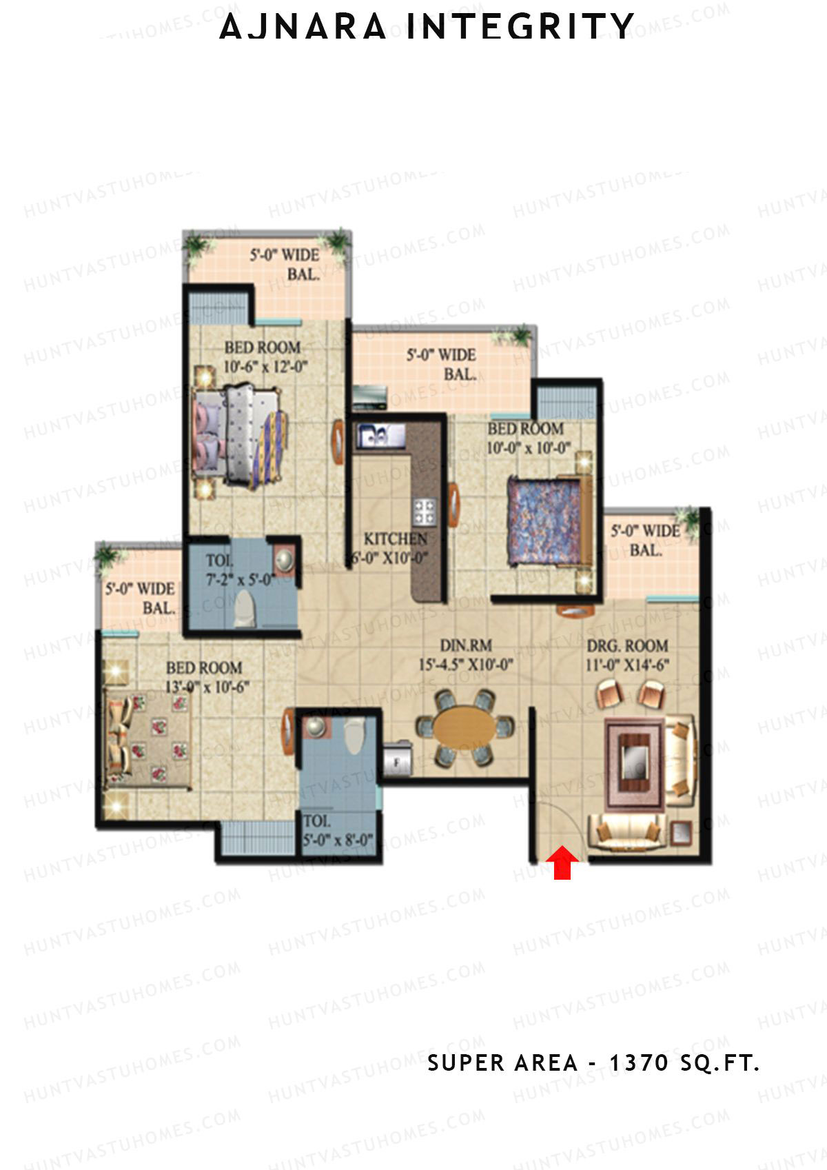 Ajnara Integrity Tower K Unit 7 Floor Plan