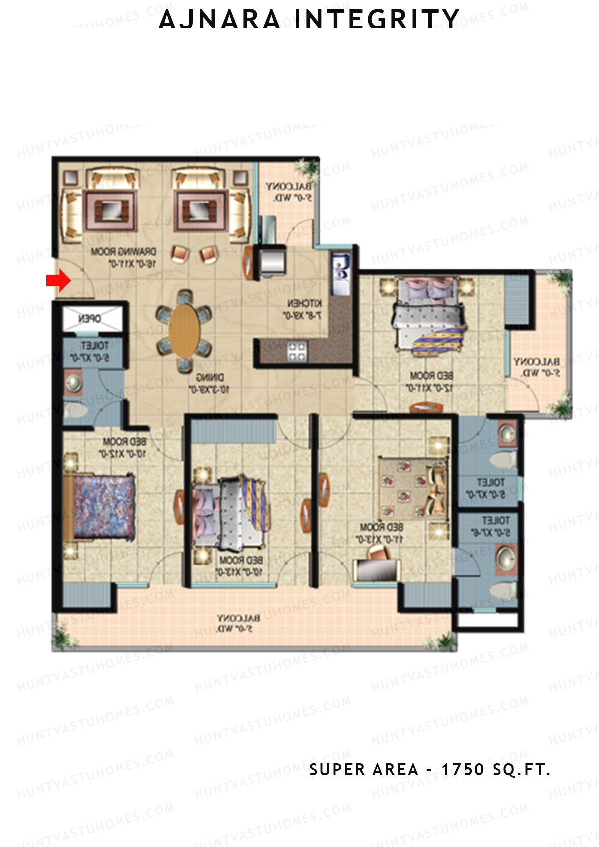 Ajnara Integrity Tower B Unit 8 Floor Plan