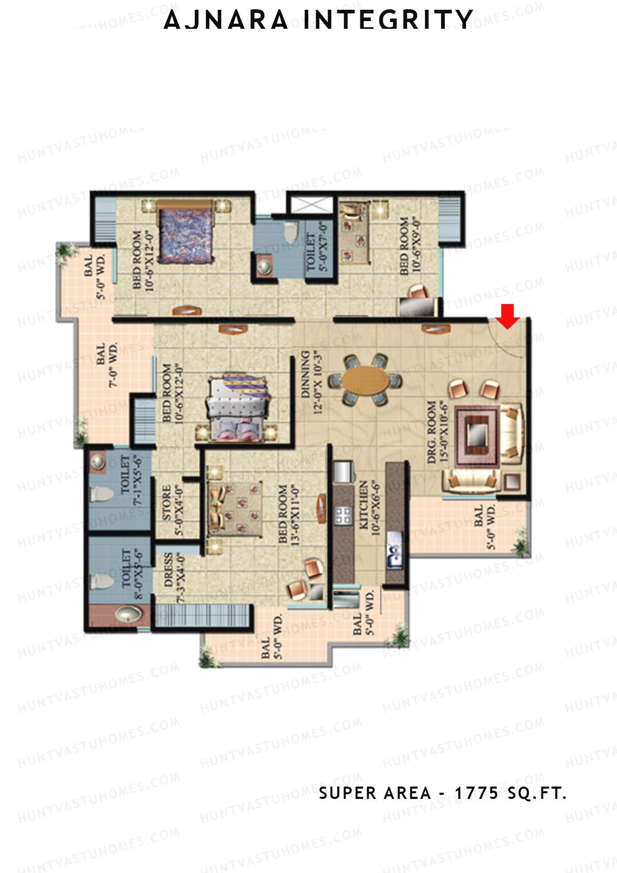 Ajnara Integrity Tower I Unit 1 Floor Plan