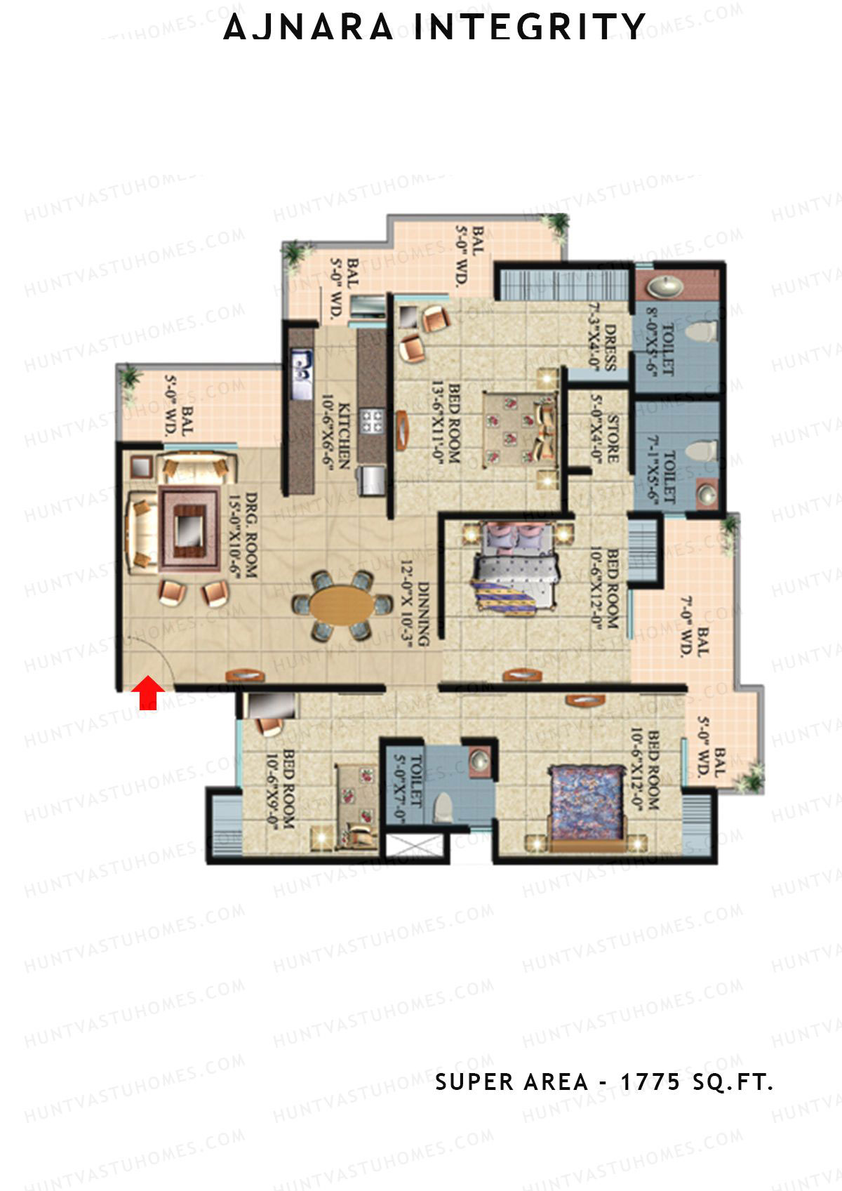 Ajnara Integrity Tower I Unit 4 Floor Plan