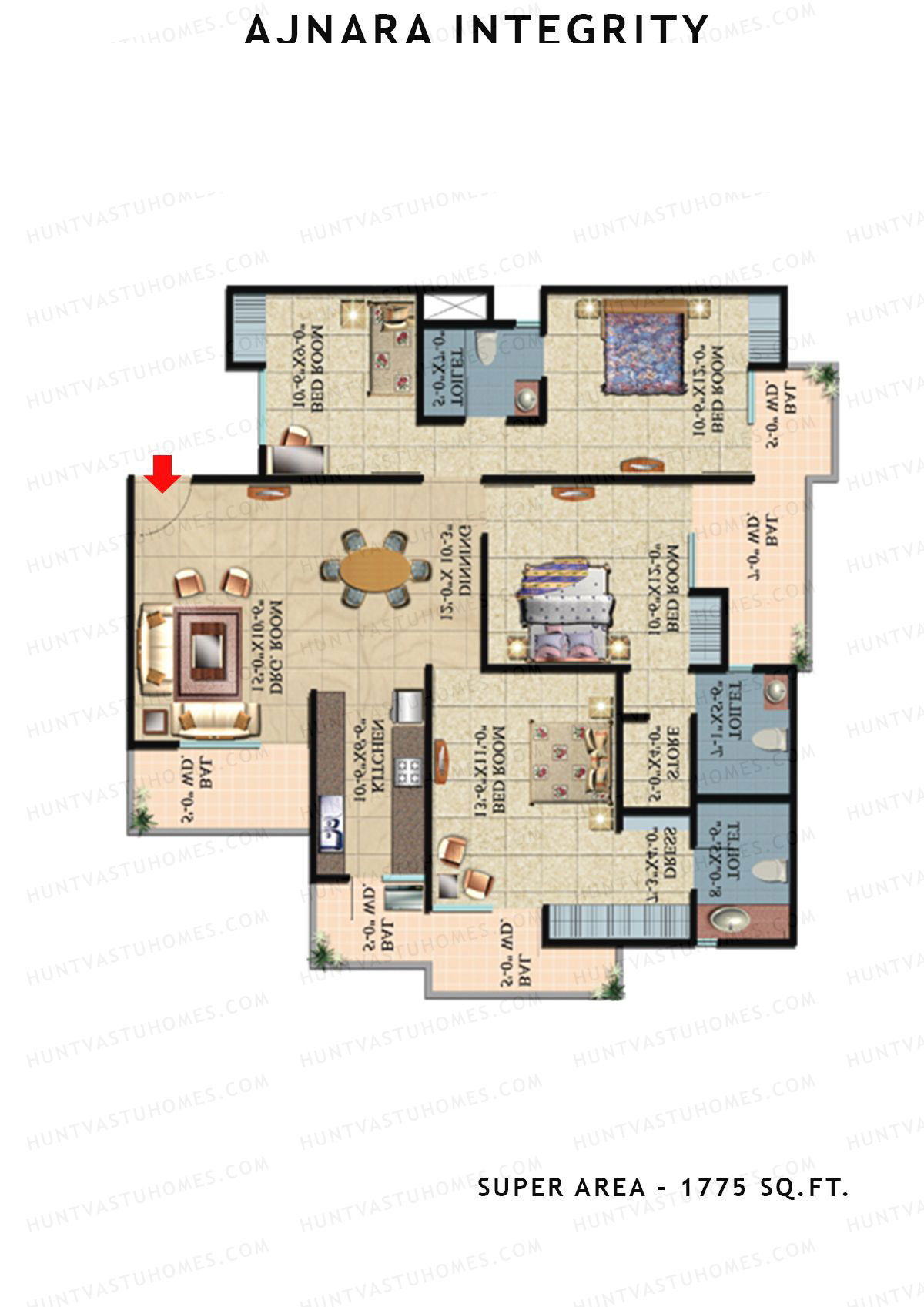 Ajnara Integrity Tower I Unit 6 Floor Plan