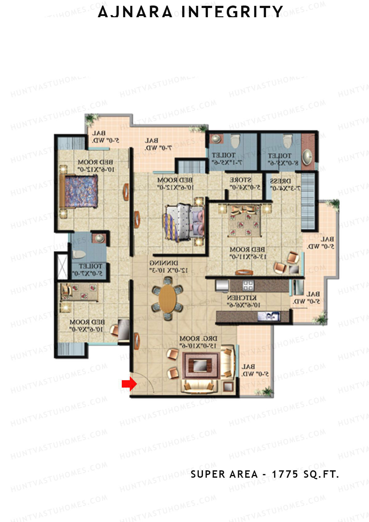 Ajnara Integrity Tower K Unit 8 Floor Plan