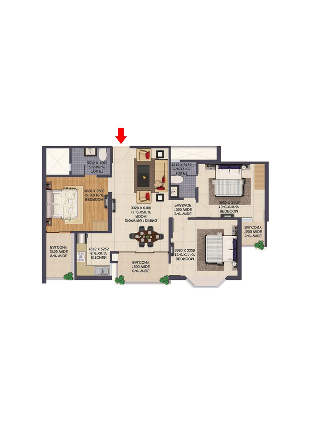 Ajnara Klock Tower Tower k Unit 03 Floor Plan