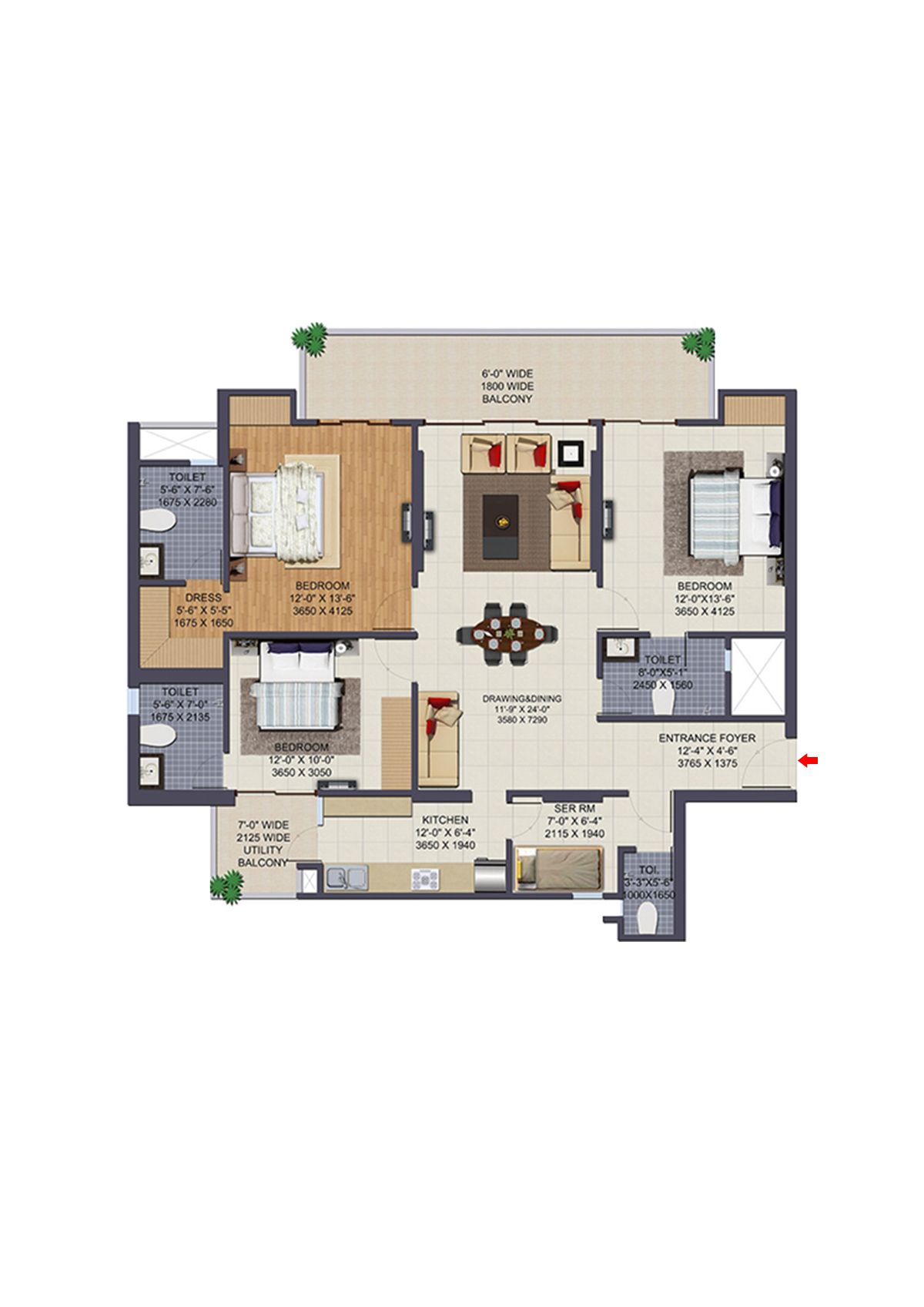 Ajnara Klock Tower Tower k Unit 10 Floor Plan