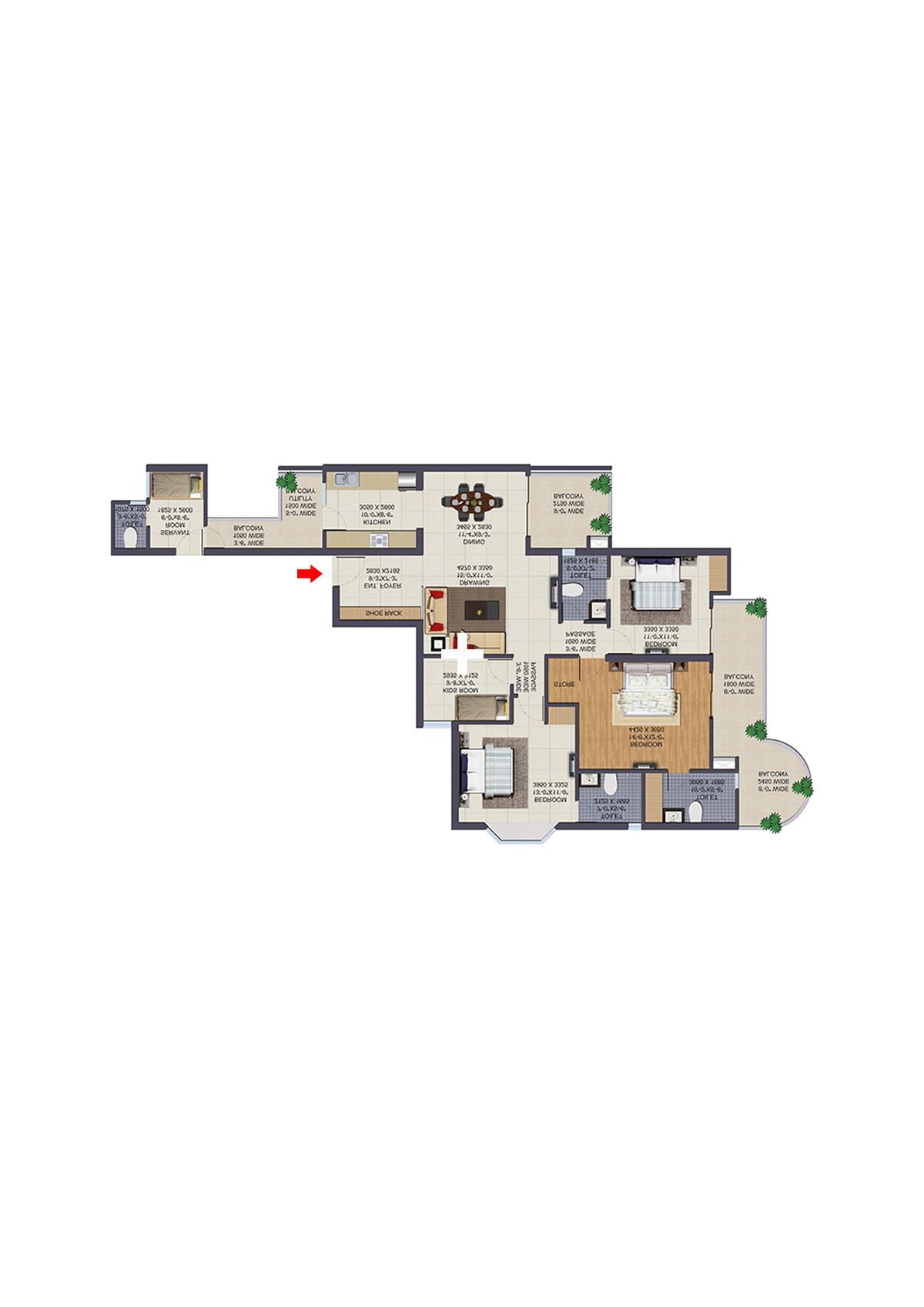 Ajnara Klock Tower Tower k Unit 02 Floor Plan