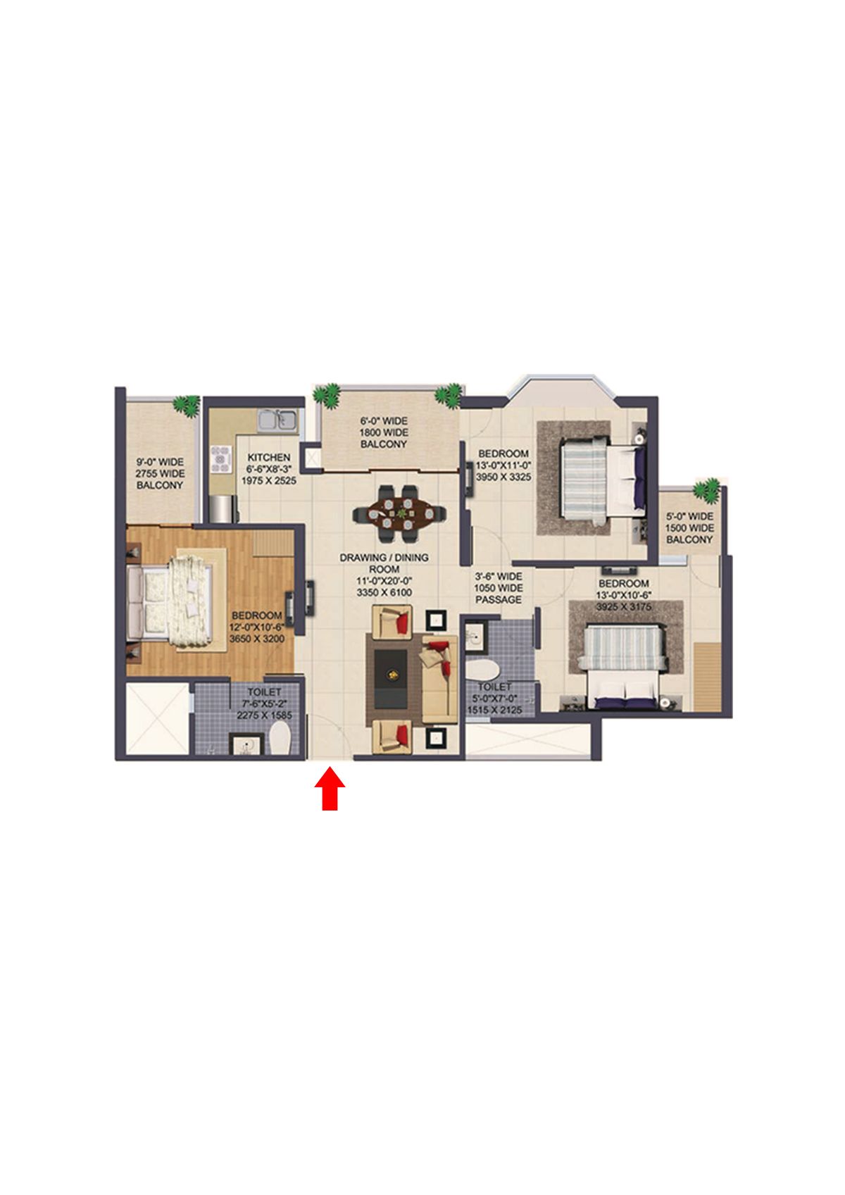 Ajnara Klock Tower Tower k Unit 11 Floor Plan