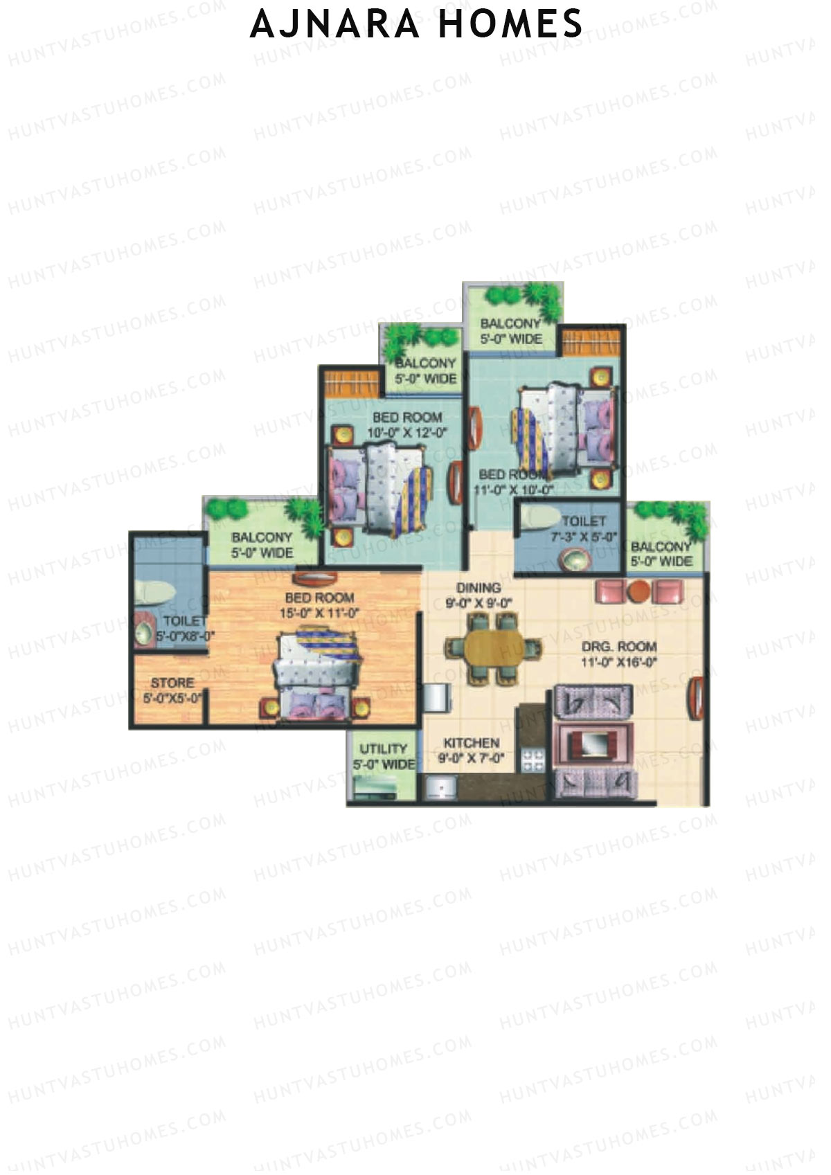 Ajnara Homes Tower A Unit 1 Floor Plan