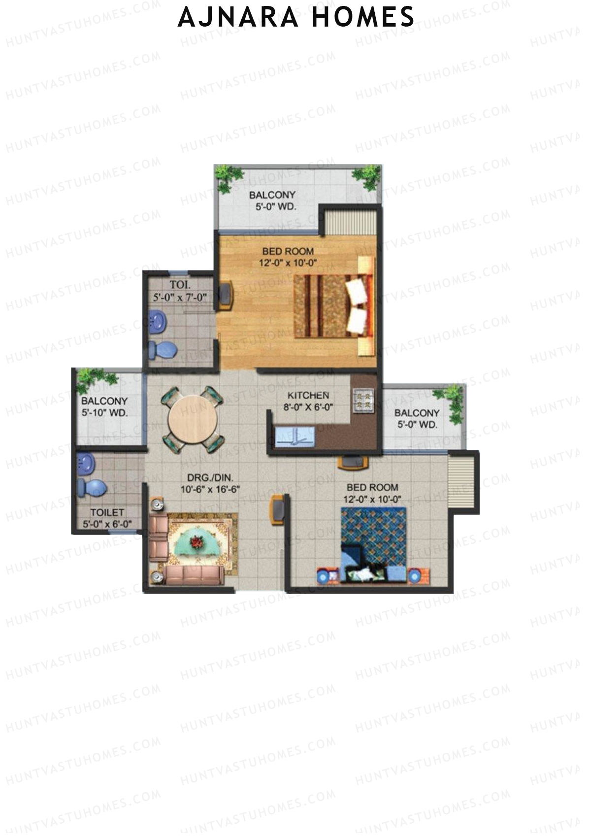 Ajnara Homes Tower C Unit 2 Floor Plan