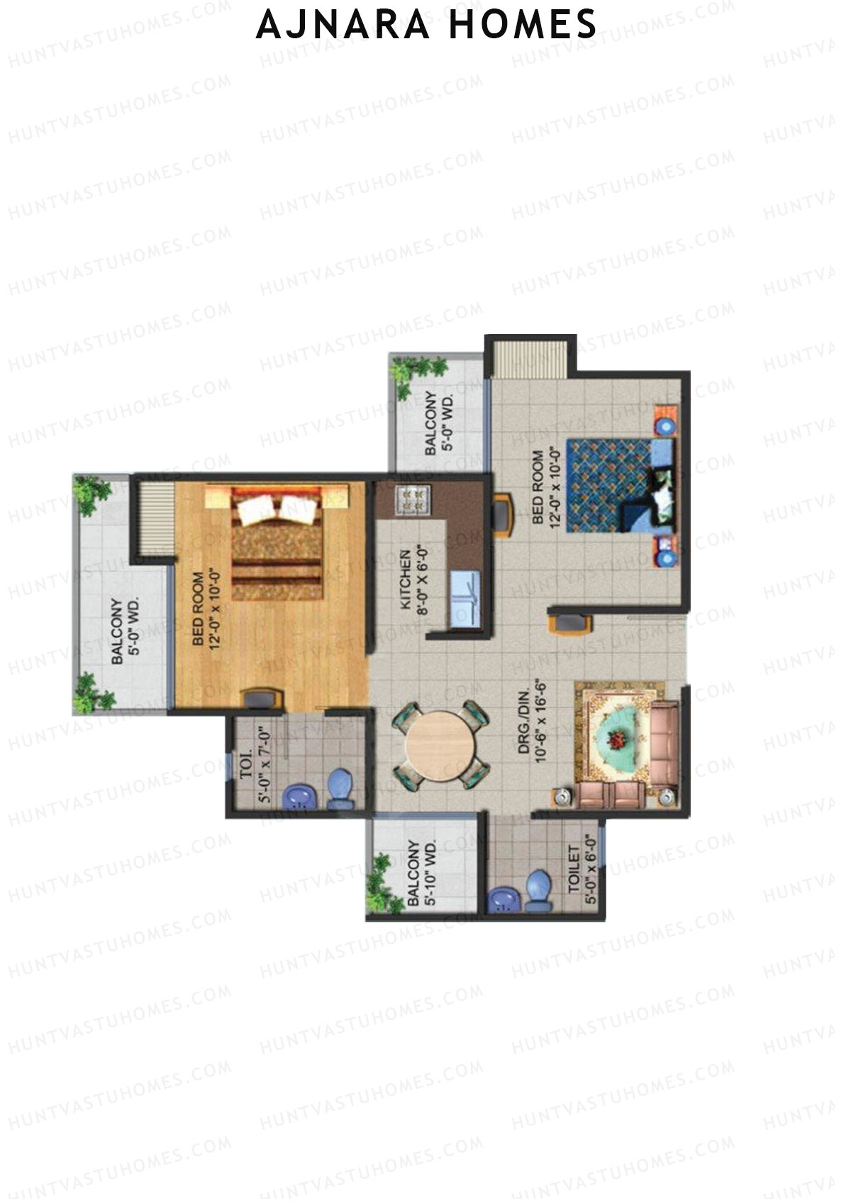 Ajnara Homes Tower F Unit 3 Floor Plan