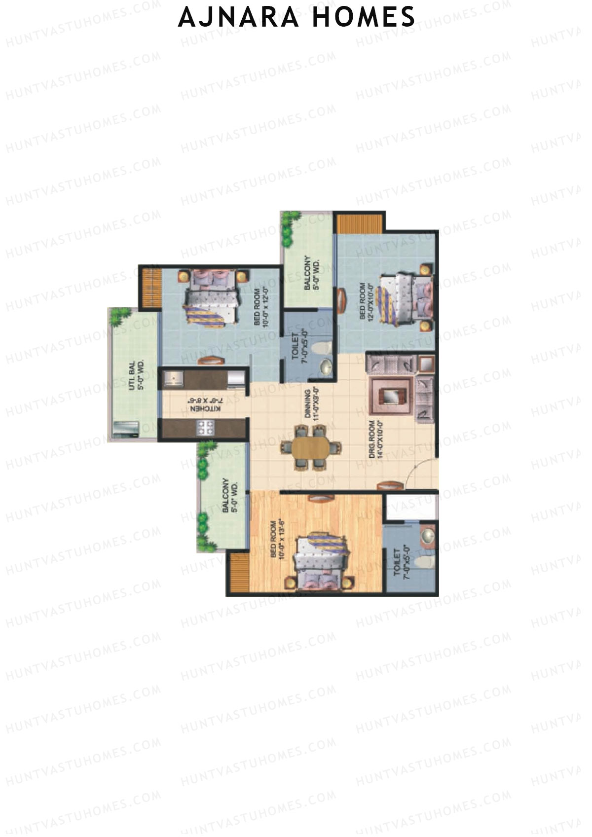 Ajnara Homes Tower G Unit 2 Floor Plan