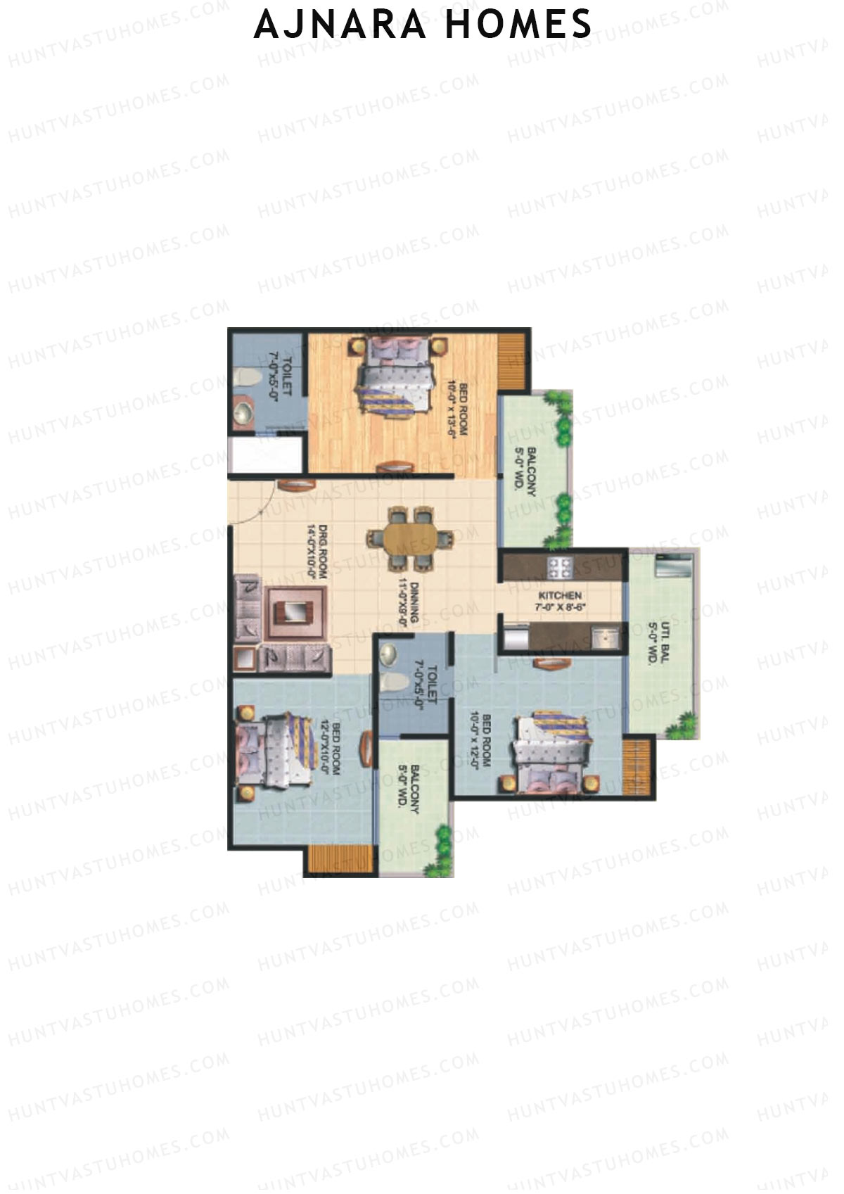 Ajnara Homes Tower G Unit 7 Floor Plan