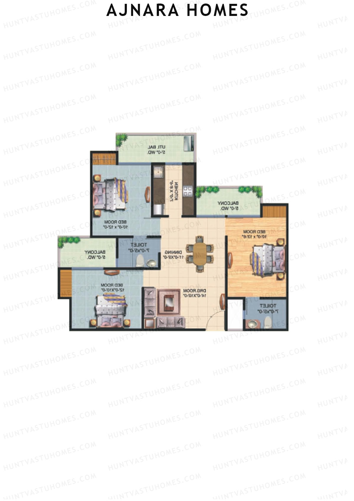 Ajnara Homes Tower I Unit 1 Floor Plan