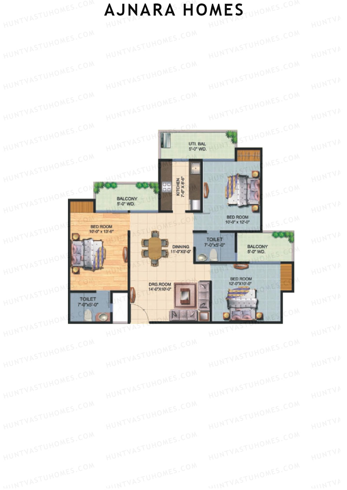 Ajnara Homes Tower I Unit 2 Floor Plan