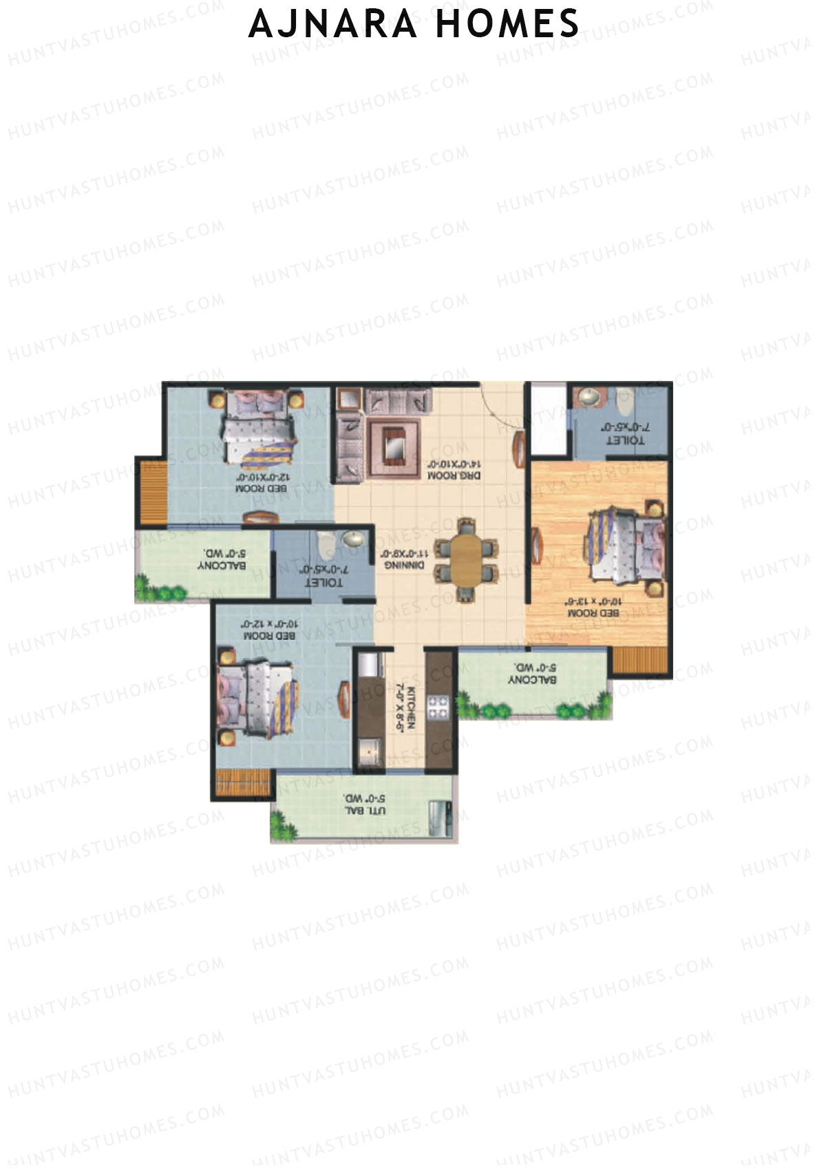 Ajnara Homes Tower I Unit 8 Floor Plan
