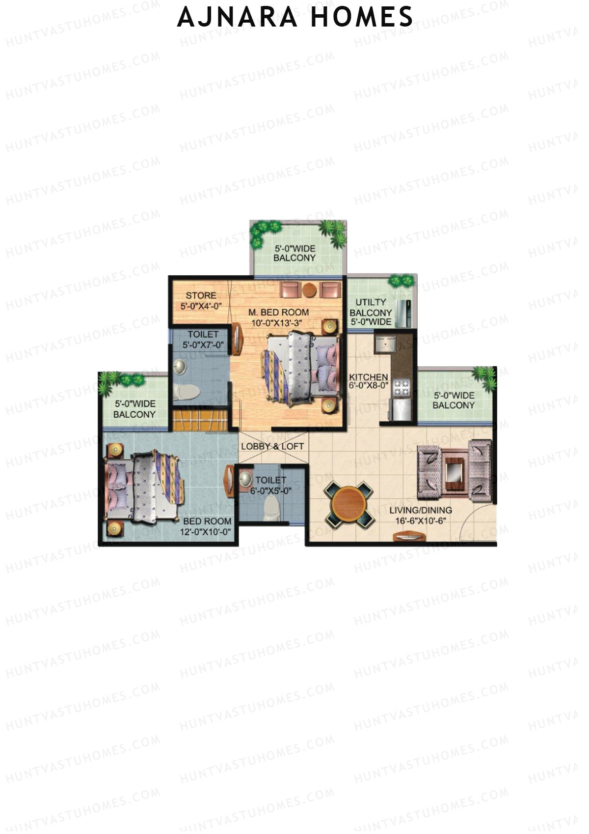 Ajnara Homes Tower J Unit 1 Floor Plan