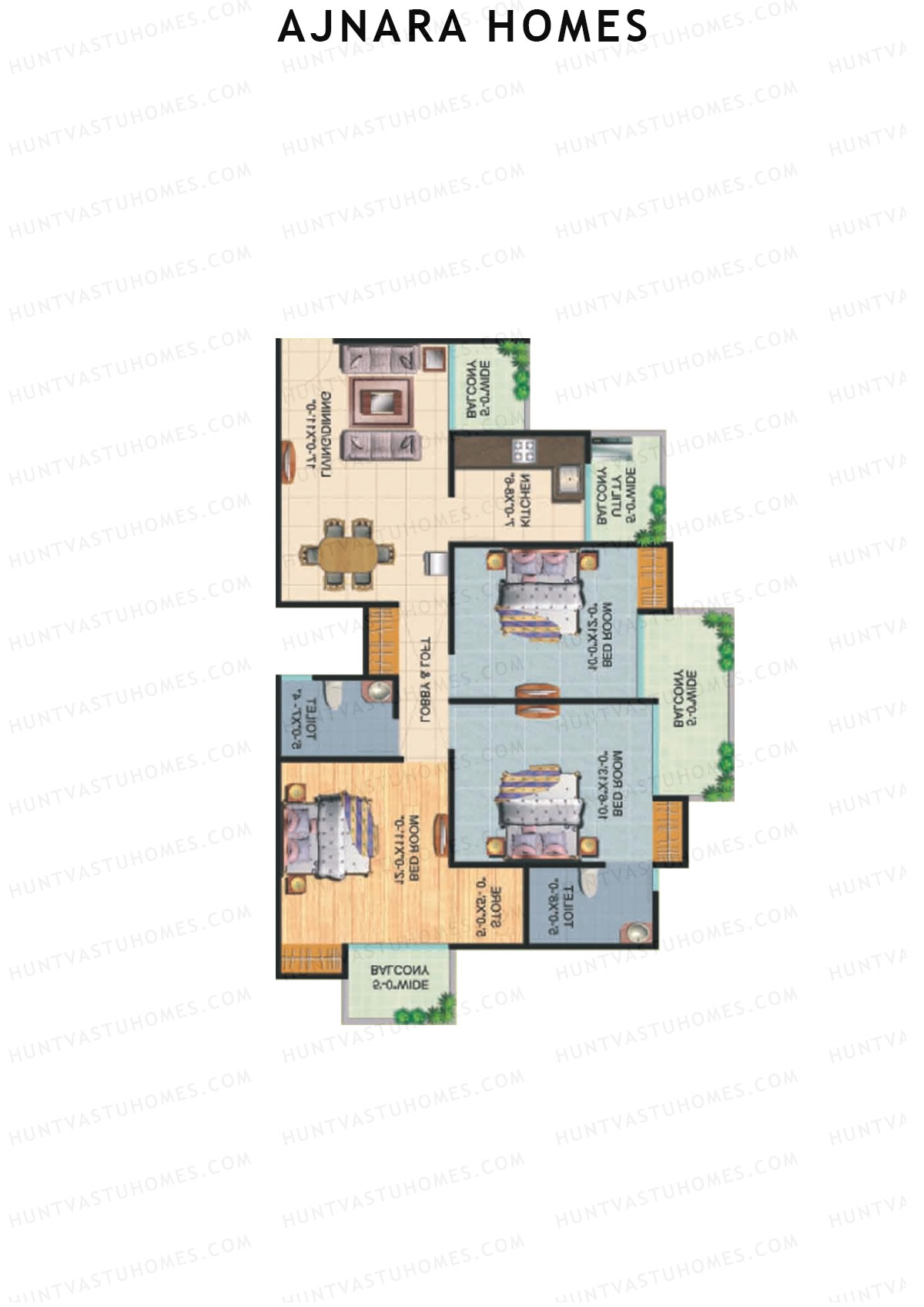 Ajnara Homes Tower J Unit 6 Floor Plan