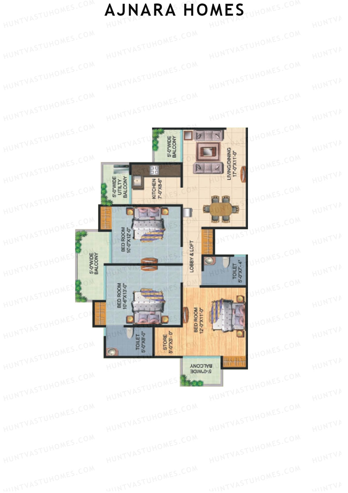 Ajnara Homes Tower J Unit 7 Floor Plan