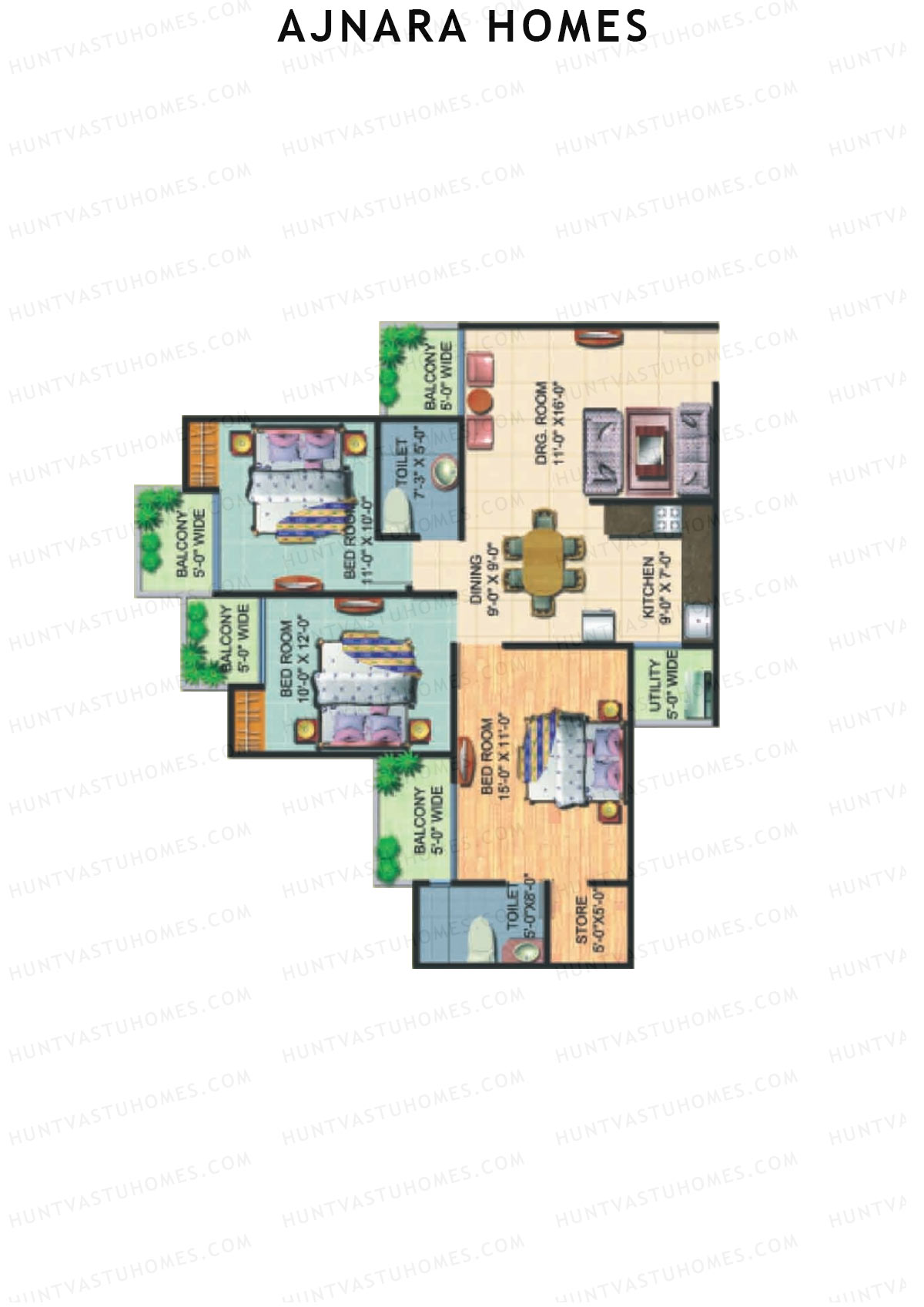 Ajnara Homes Tower K Unit 1 Floor Plan