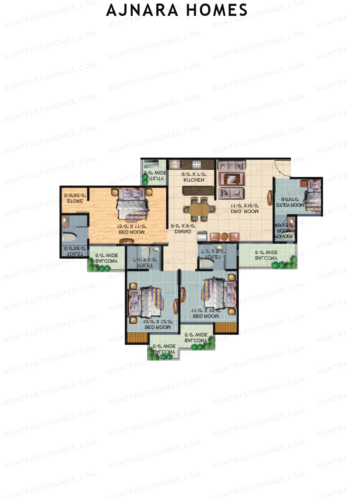 Ajnara Homes Tower K Unit 2 Floor Plan