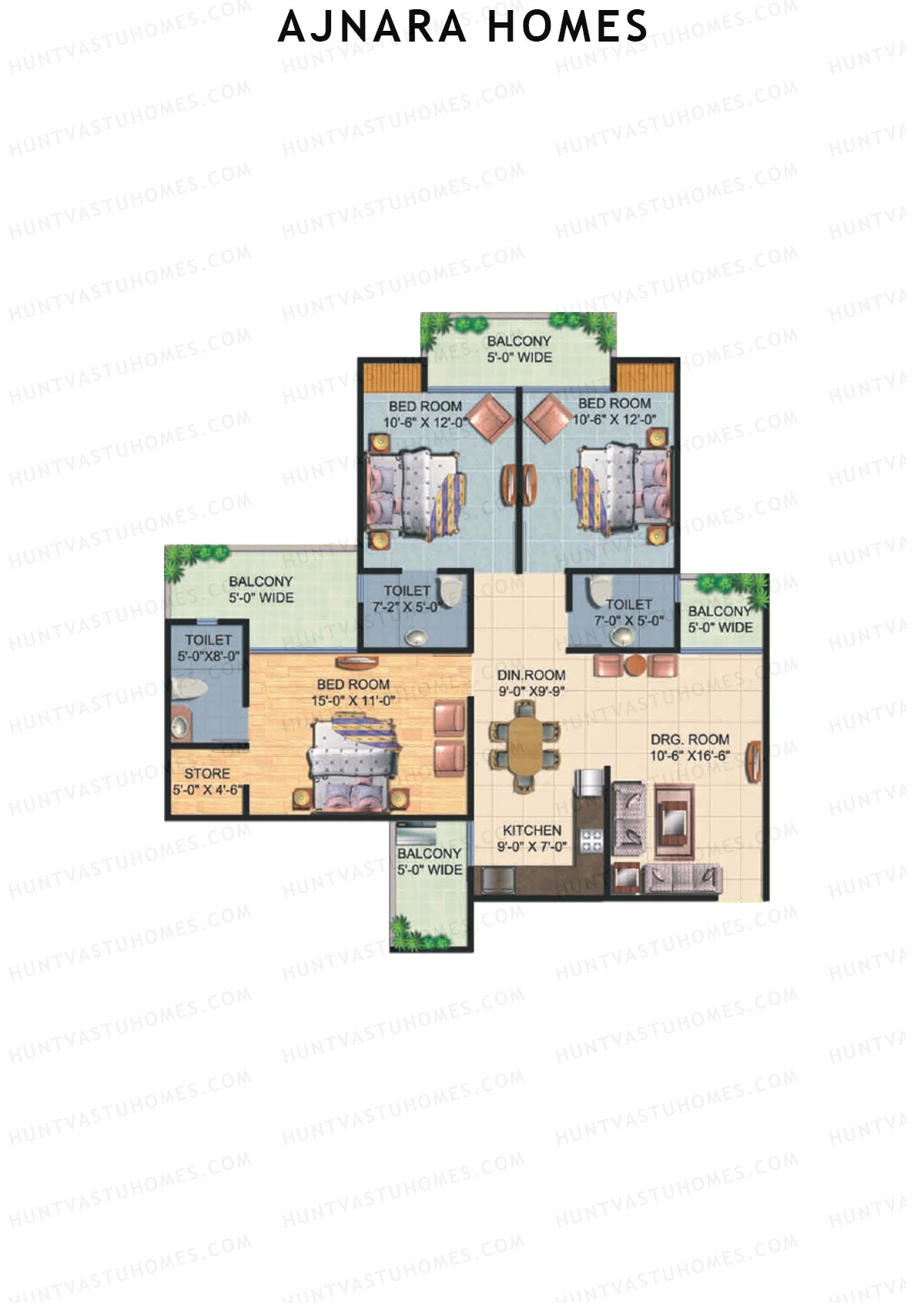 Ajnara Homes Tower M Unit 1 Floor Plan