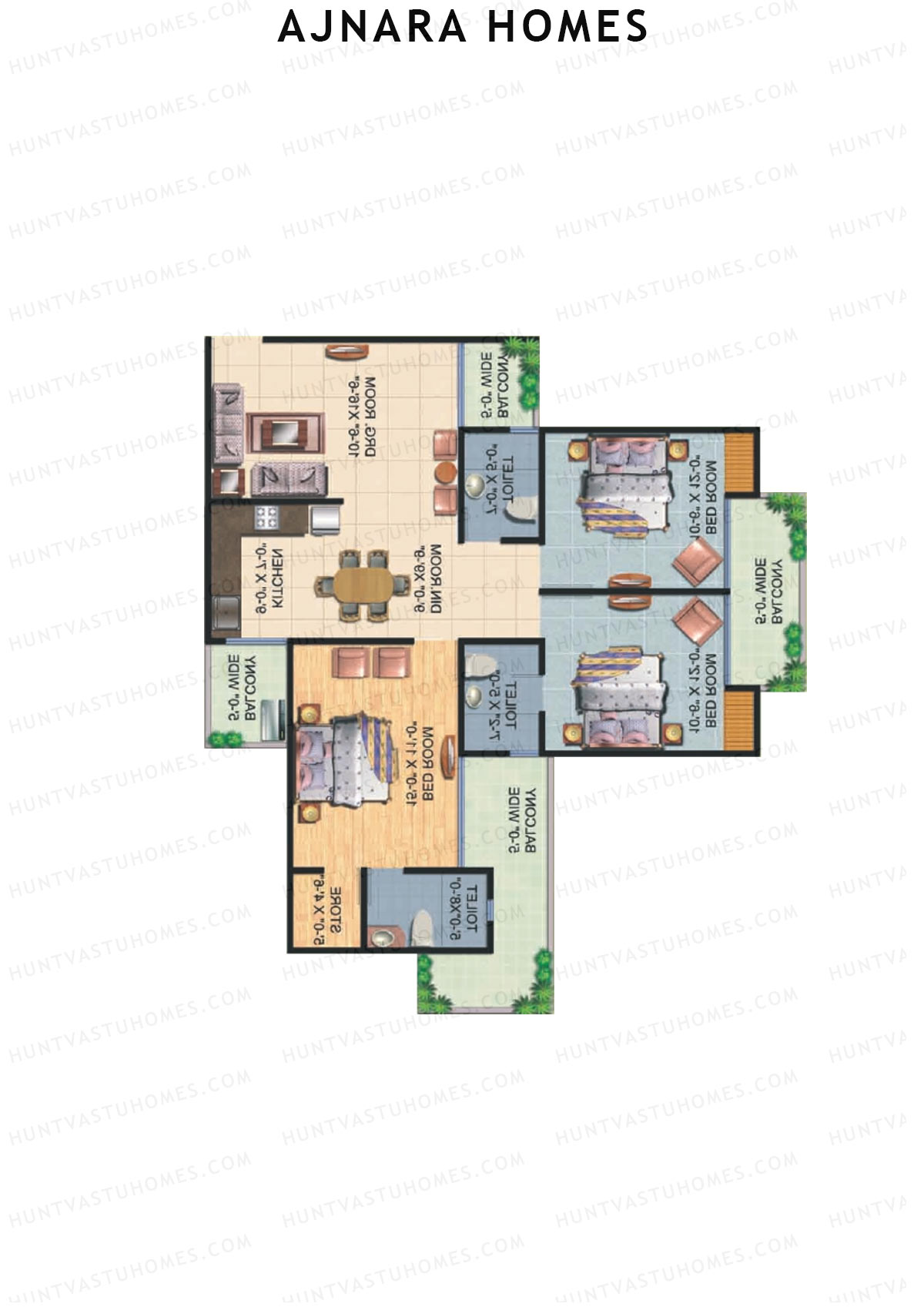 Ajnara Homes Tower M Unit 4 Floor Plan