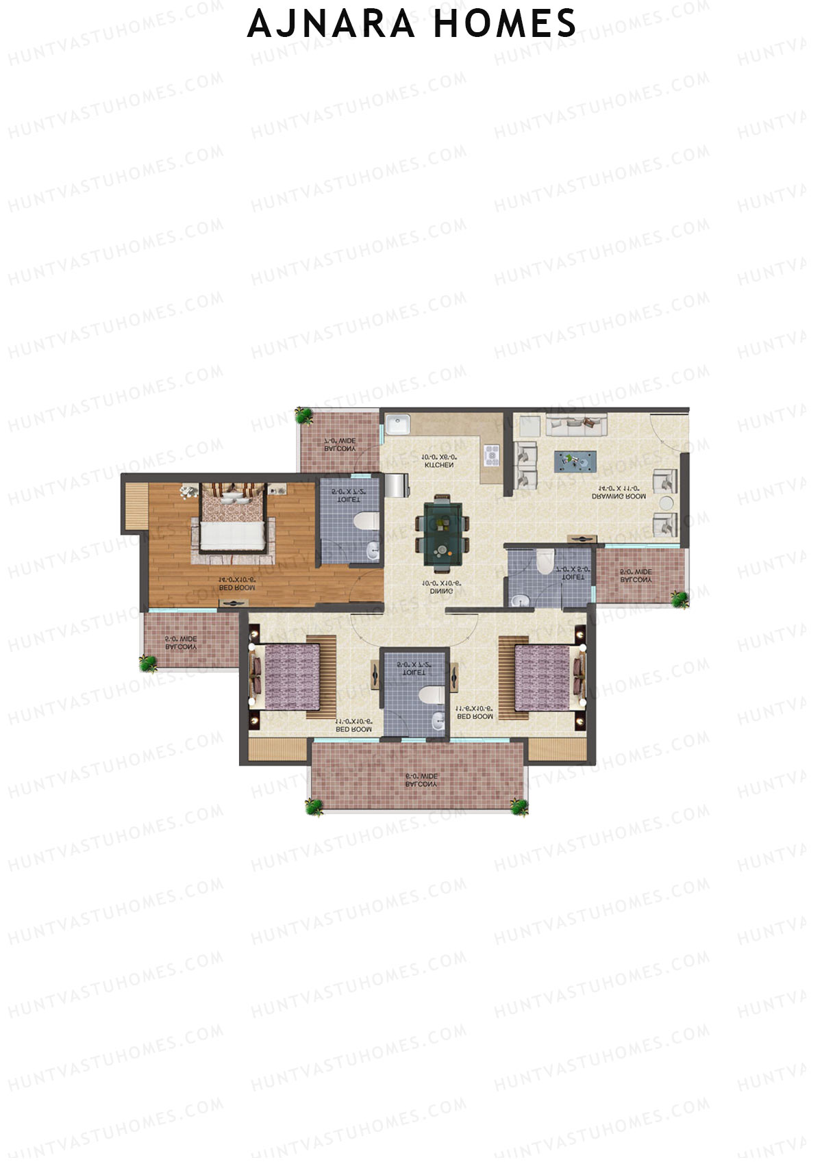 Ajnara Homes Tower N Unit 1 Floor Plan
