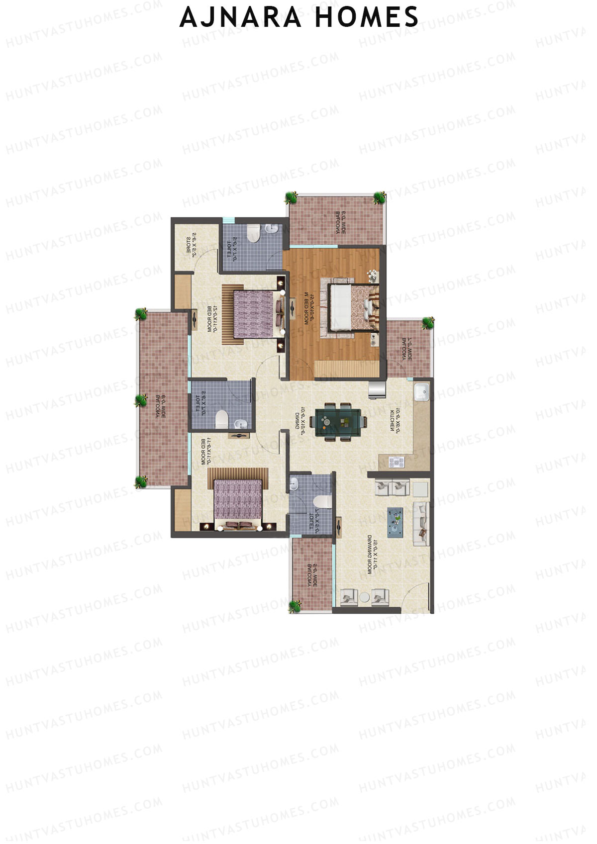 Ajnara Homes Tower N Unit 3 Floor Plan