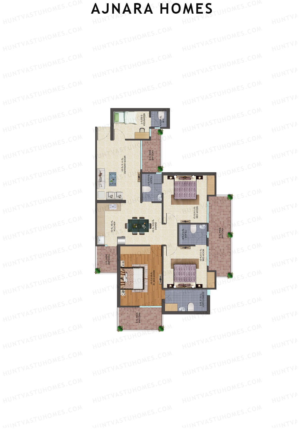Ajnara Homes Tower N Unit 7 Floor Plan
