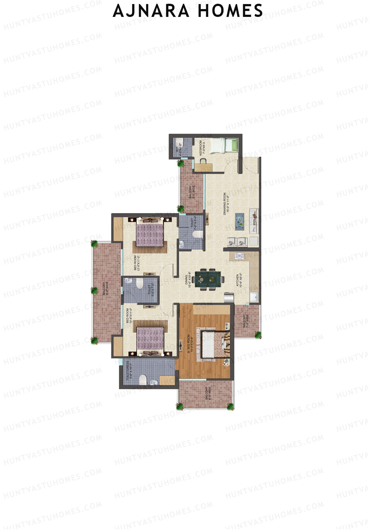 Ajnara Homes Tower N Unit 8 Floor Plan