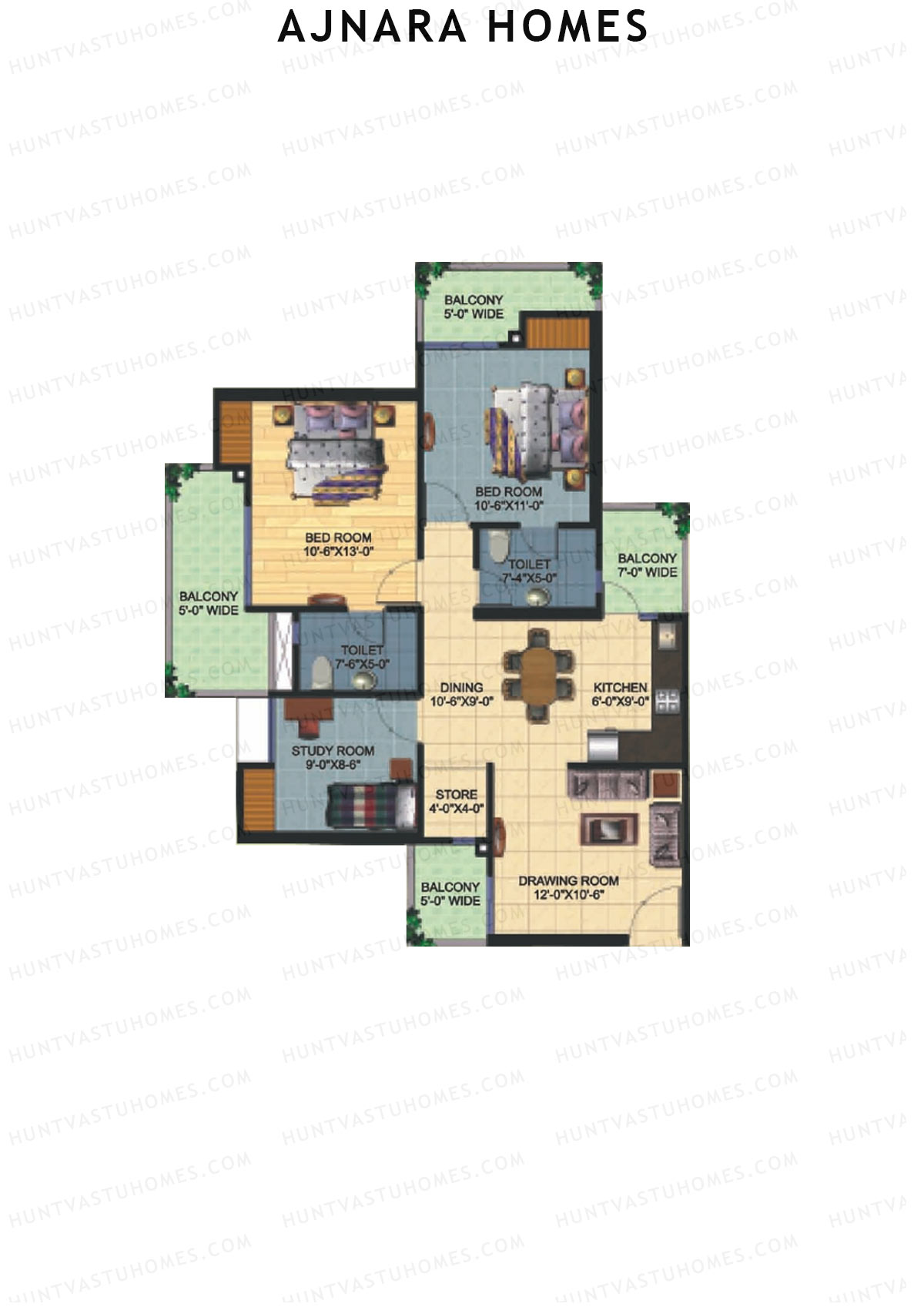 Ajnara Homes Tower O Unit 1 Floor Plan