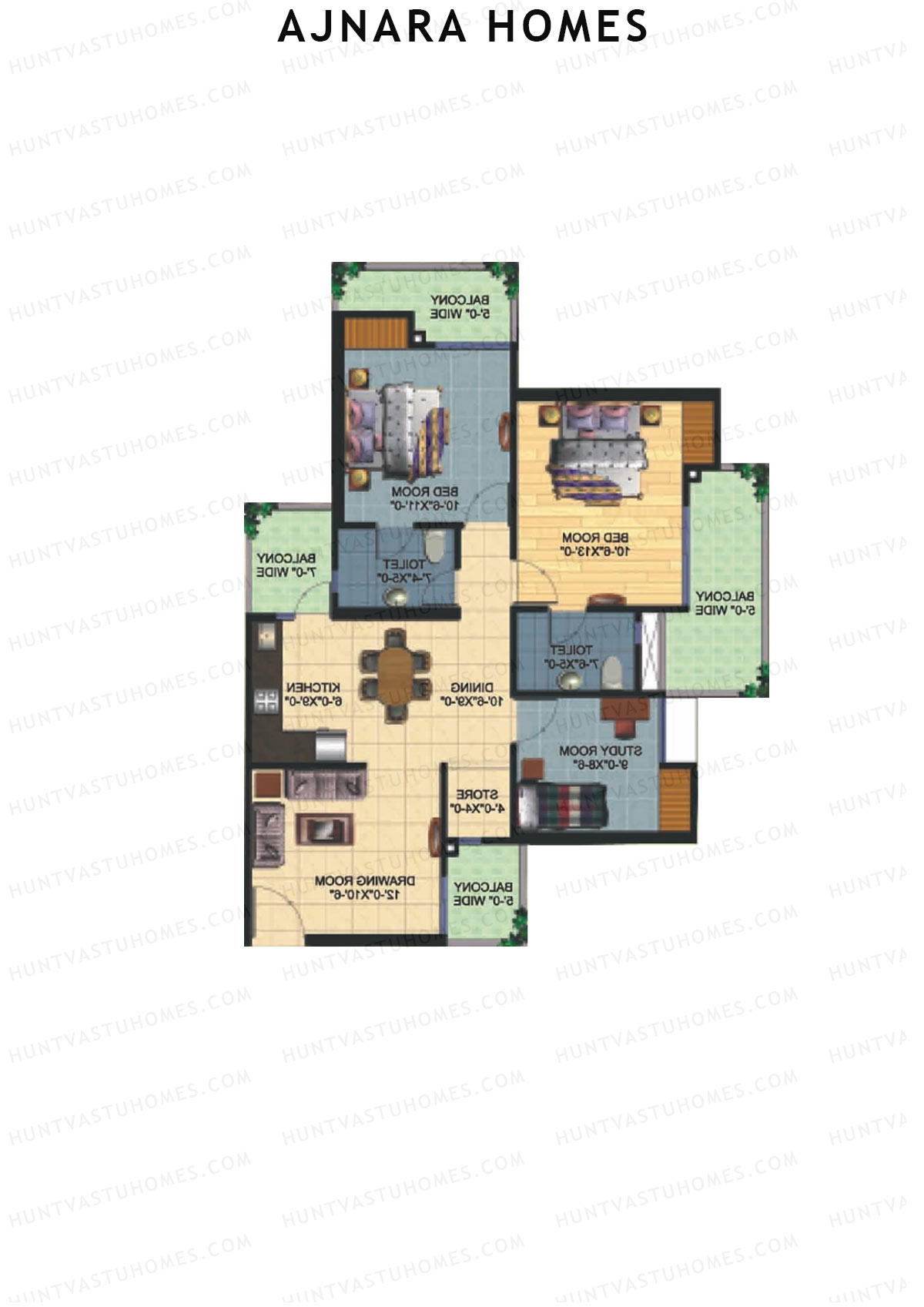 Ajnara Homes Tower O Unit 2 Floor Plan