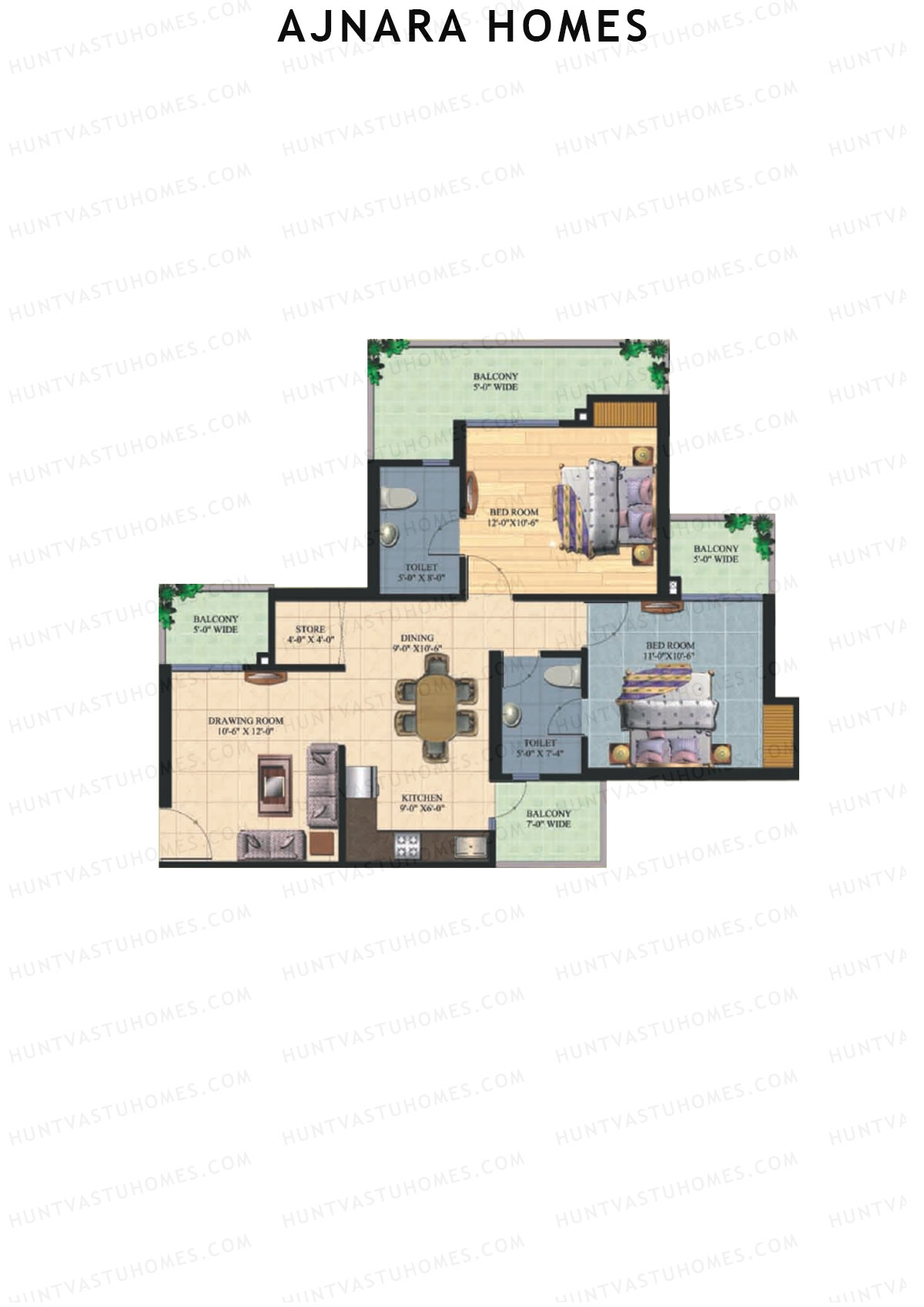 Ajnara Homes Tower O Unit 3 Floor Plan