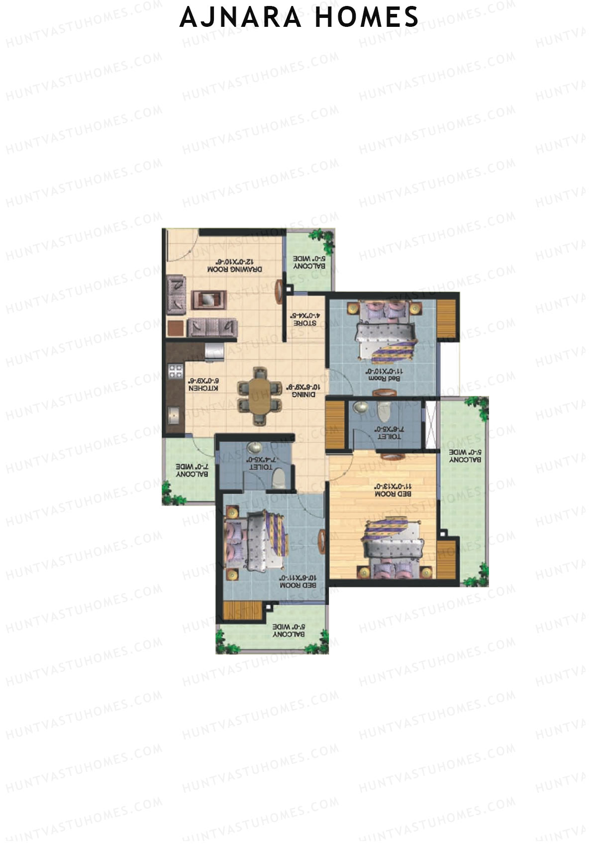 Ajnara Homes Tower O Unit 5 Floor Plan