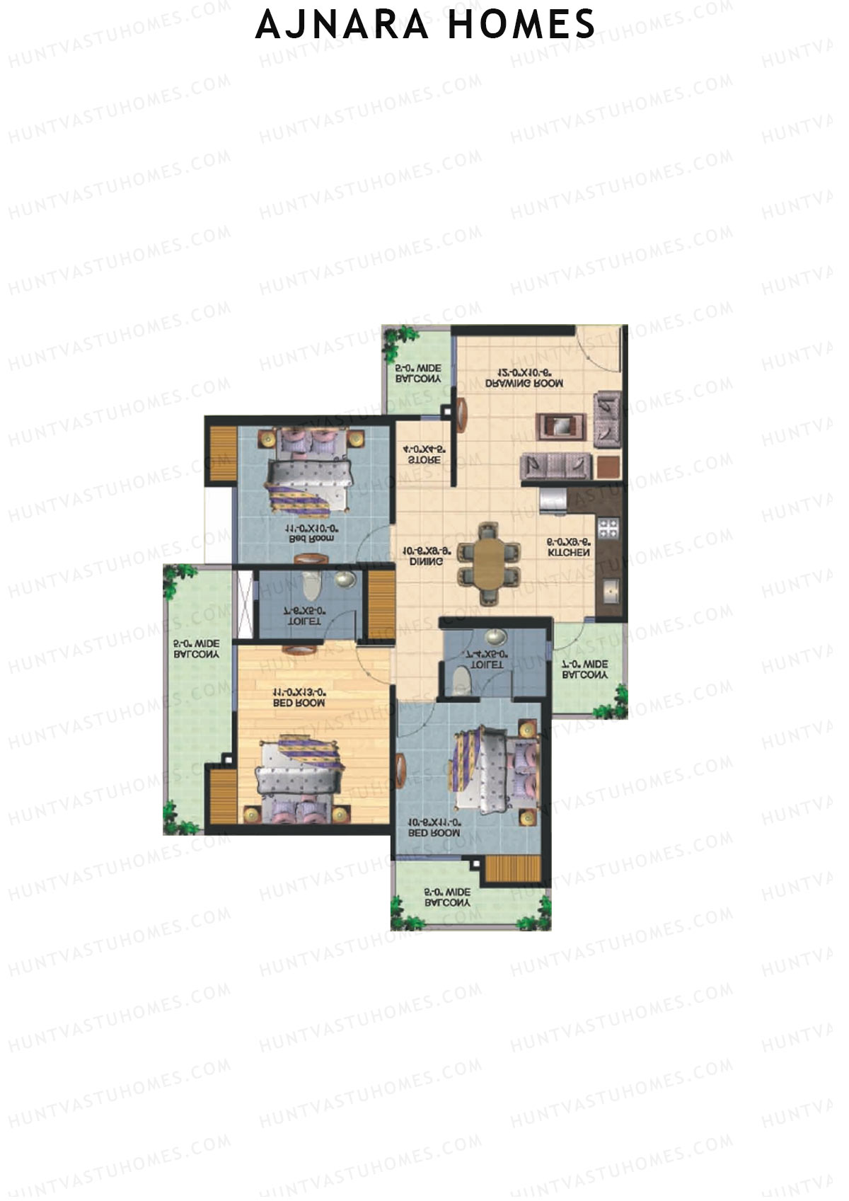 Ajnara Homes Tower O Unit 6 Floor Plan