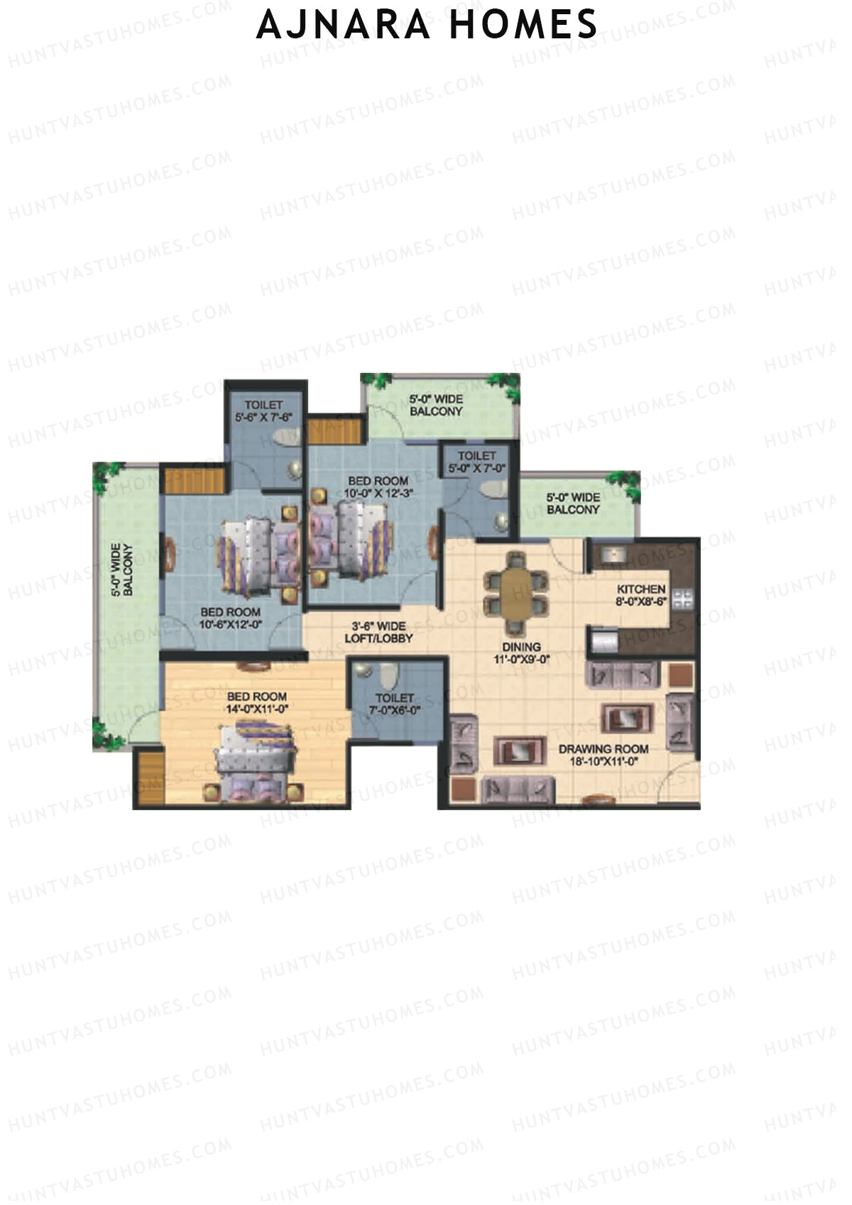 Ajnara Homes Tower O Unit 8 Floor Plan