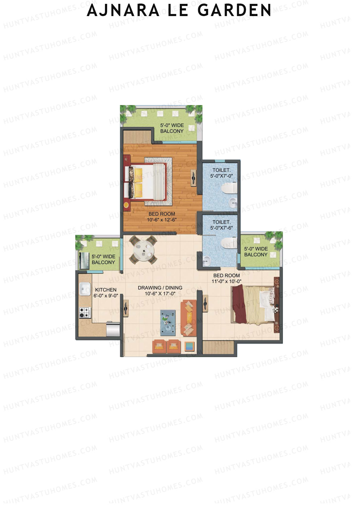 Ajnara Le Garden Tower A Unit 10 Floor Plan