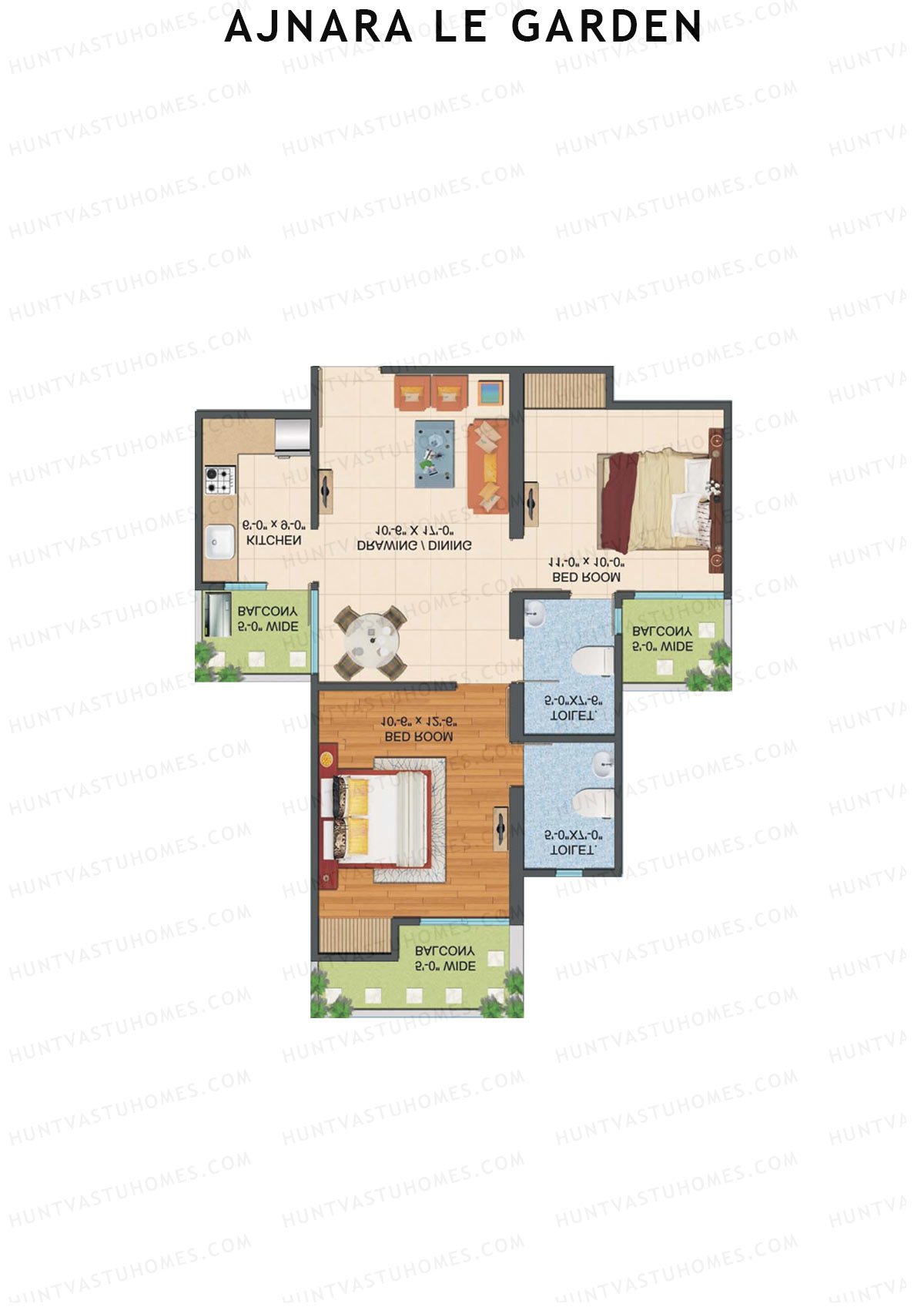 Ajnara Le Garden Tower A Unit 5 Floor Plan