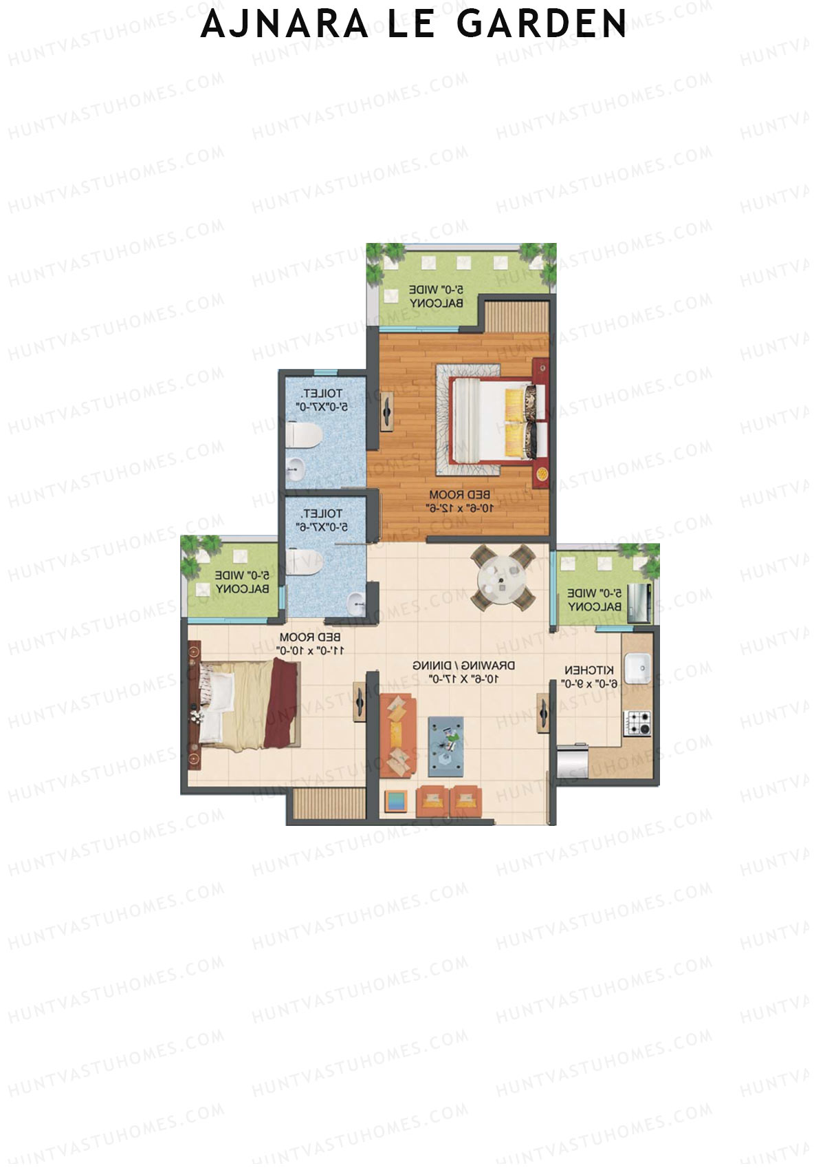 Ajnara Le Garden Tower A Unit 9 Floor Plan