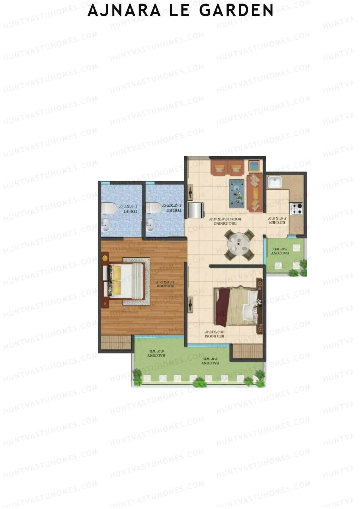 Ajnara Le Garden Tower B Unit 1 Floor Plan
